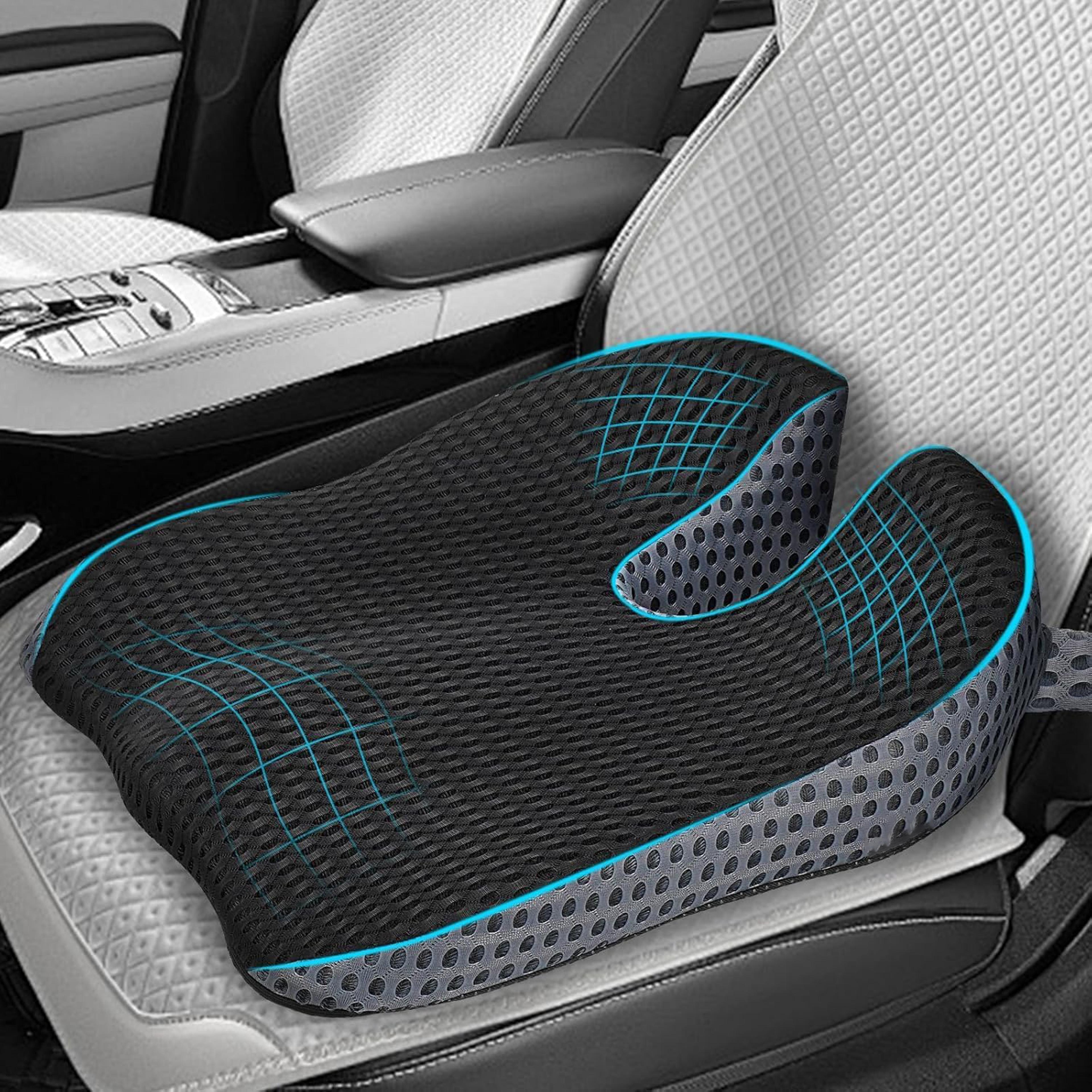 memory foam car wedge seat cushion with height booster and posture support