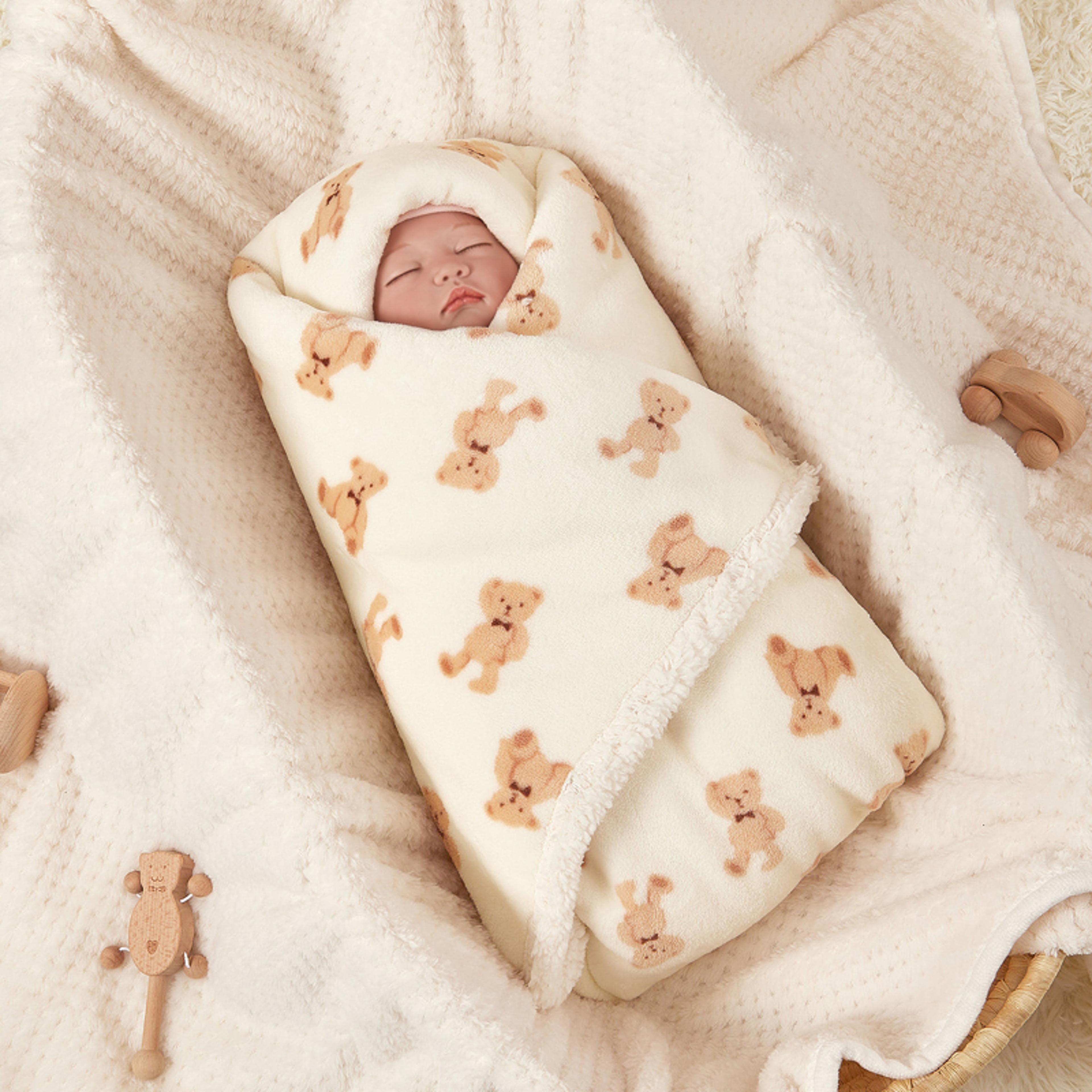 winter baby blanket soft flannel fleece swaddle and stroller blanket