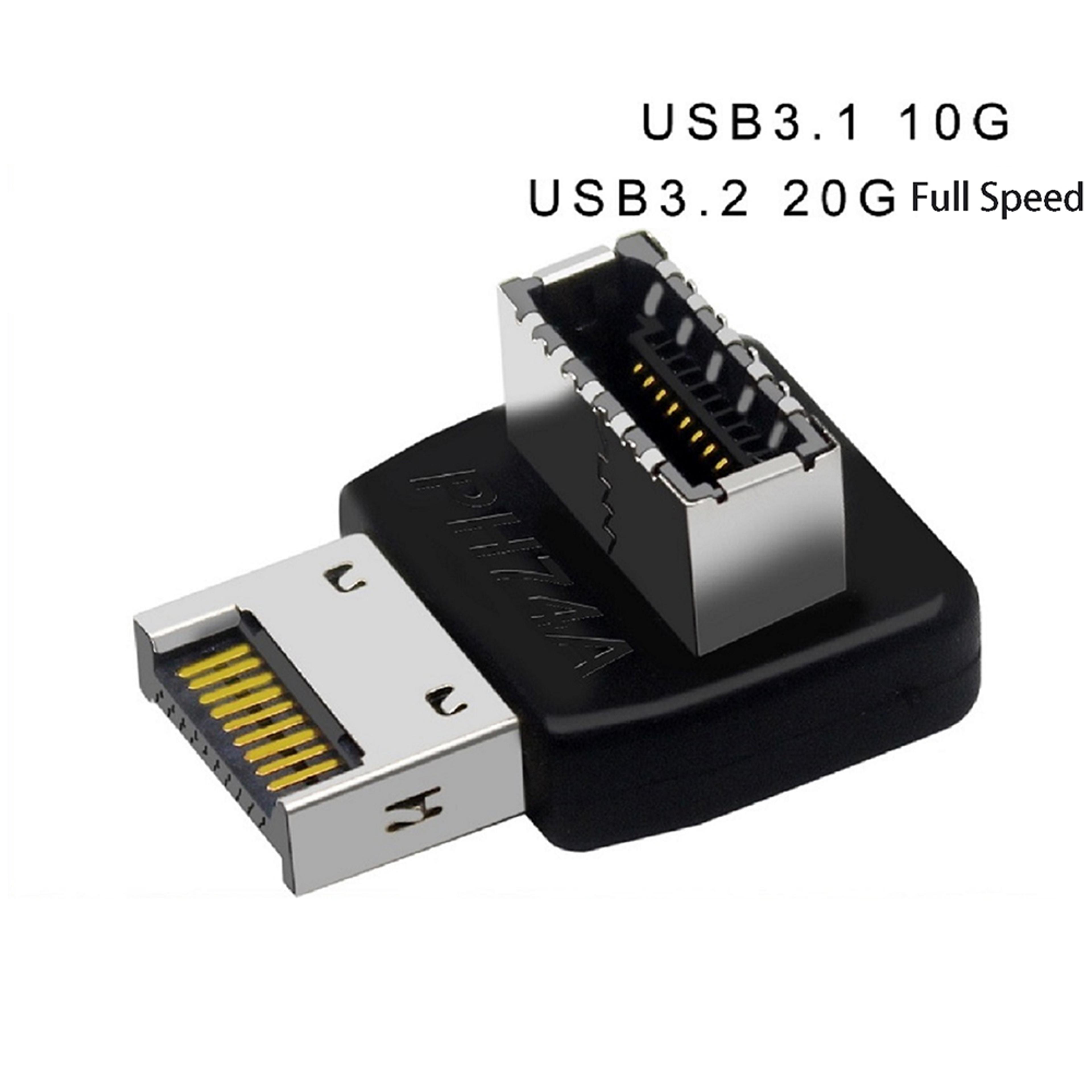 usb 3.1 type e 90 degree angled type c adapter for desktop motherboard front panel