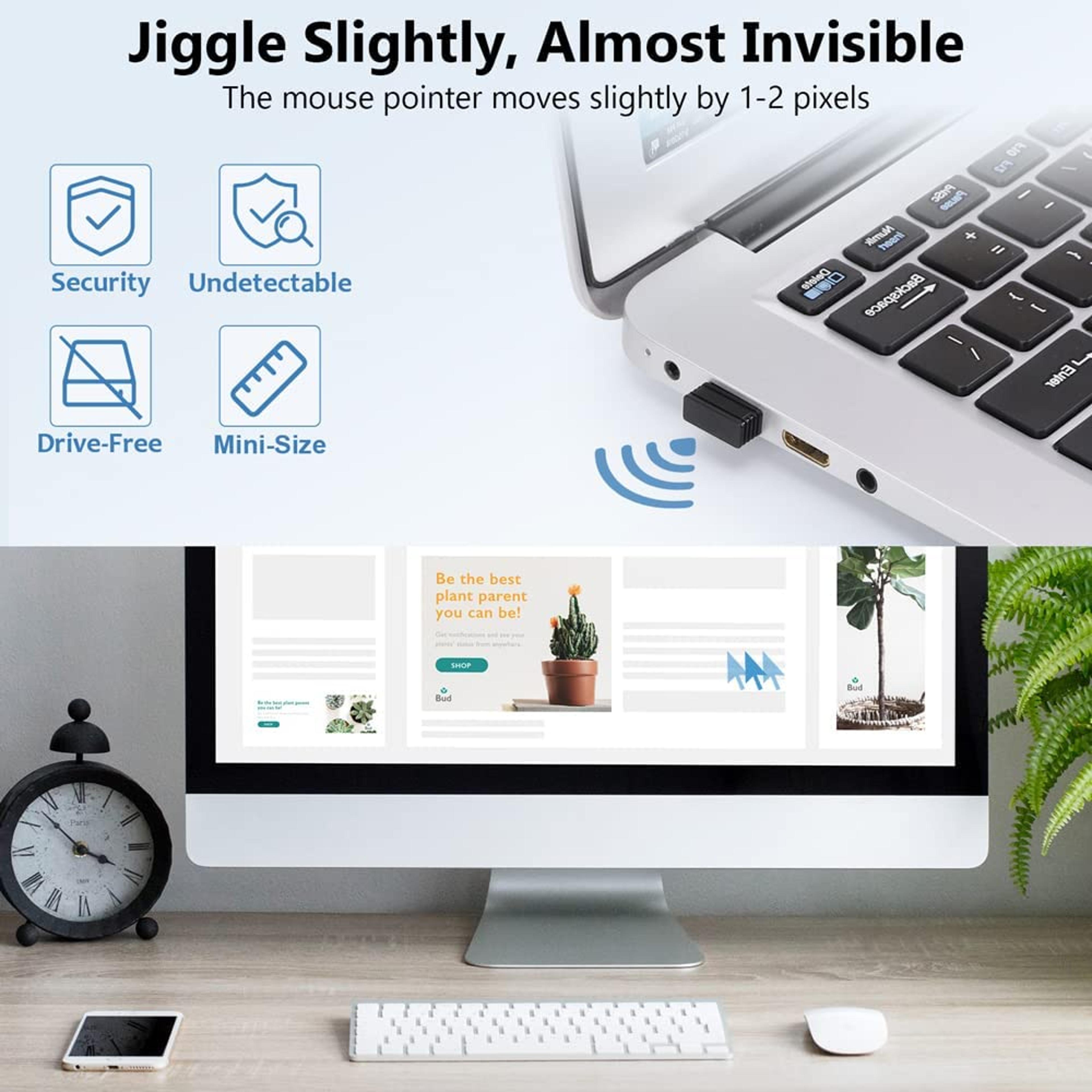 USB Mouse Jiggler Wireless Automatic Mouse Mover For Keeping Computers Awake 5