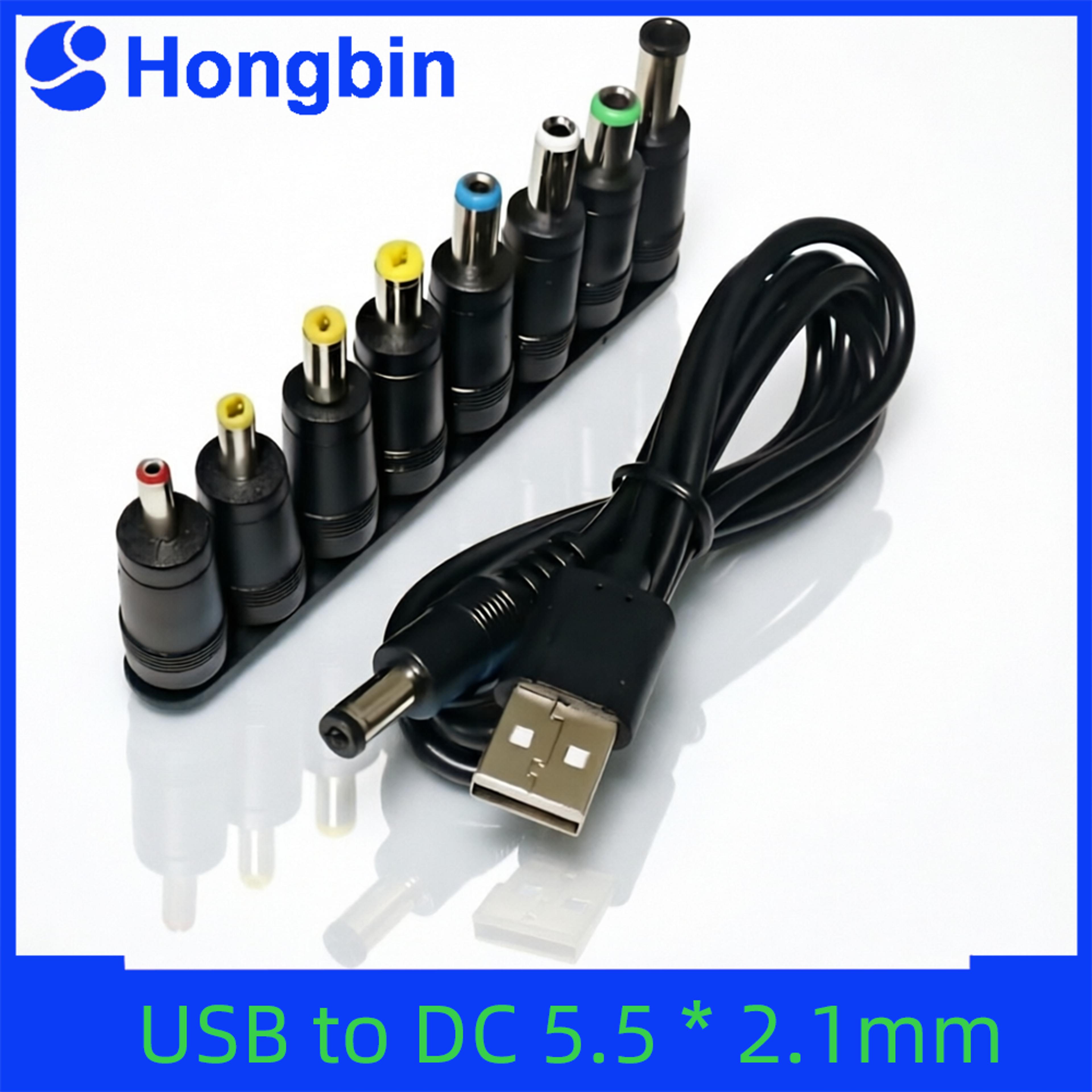 usb to dc 5v power cable with 8 connector tips for cctv cameras and tv boxes