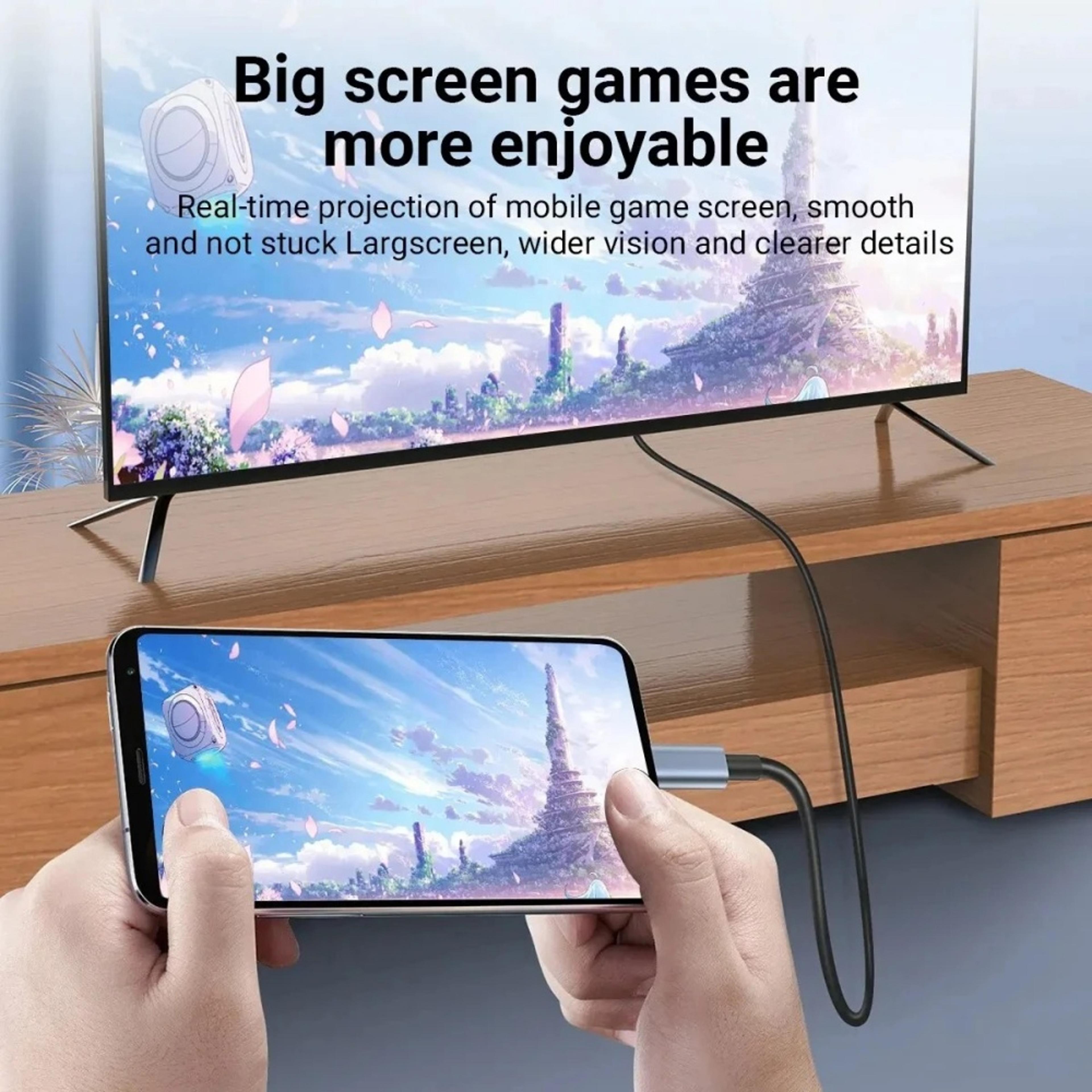 usb-c to hdmi screen mirroring cable for 4k hd tv monitor and laptop connection