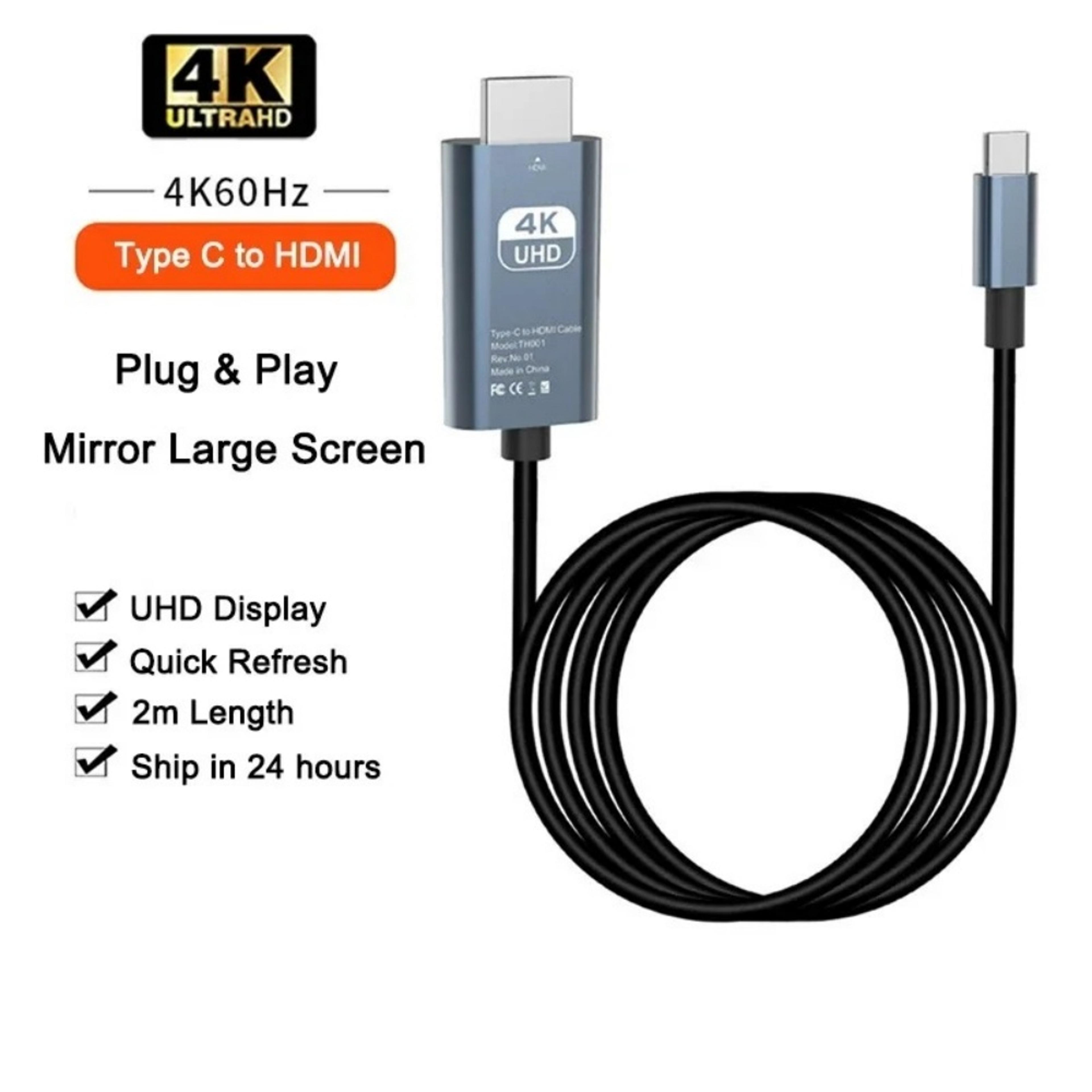 USBC To HDMI Screen Mirroring Cable For 4K HD TV Monitor And Laptop Connection 7