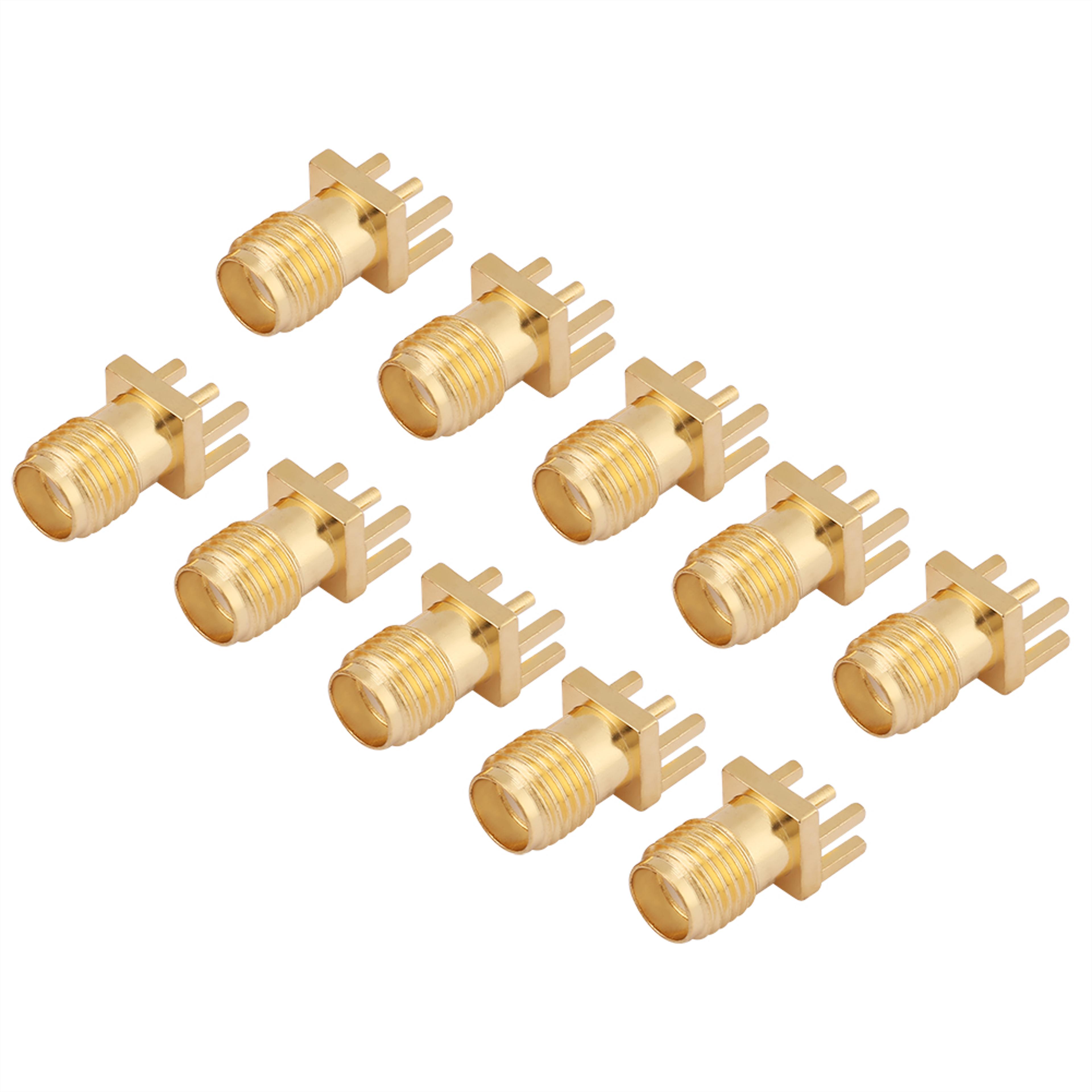 pack brass sma female pcb mount rf connectors ohm