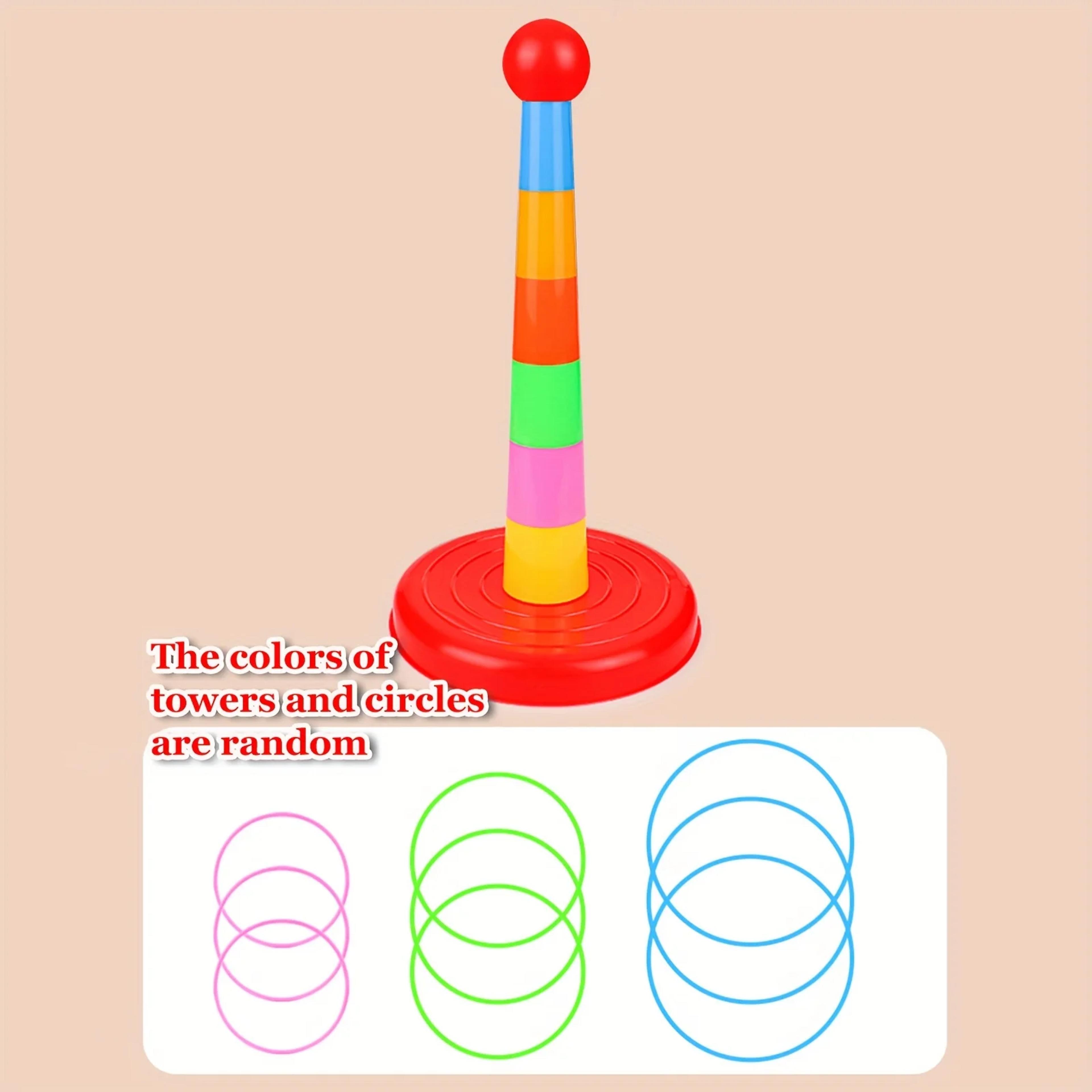 Kids Ring Toss Tower Game Interactive Family Throwing Toy 5