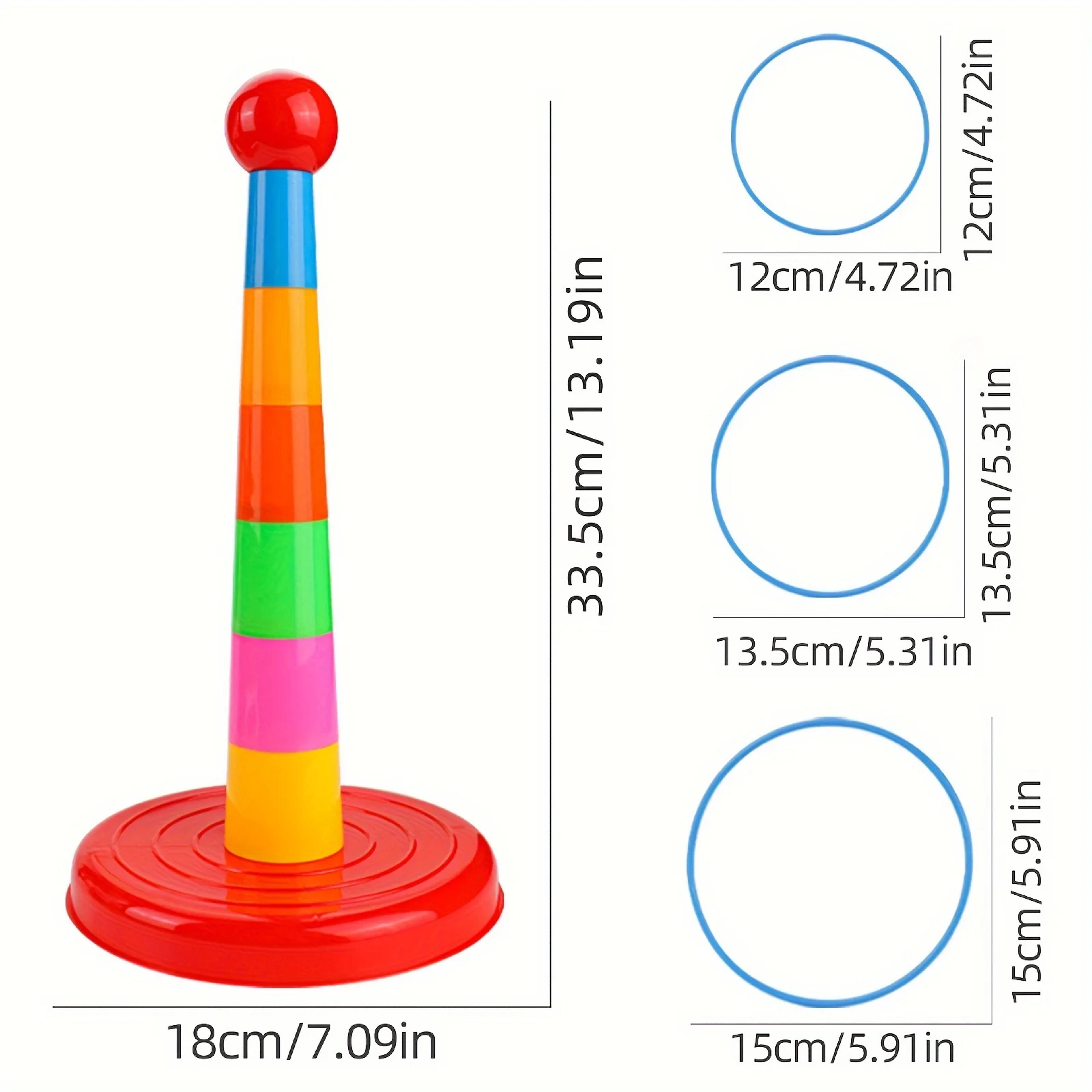 Kids Ring Toss Tower Game Interactive Family Throwing Toy 4