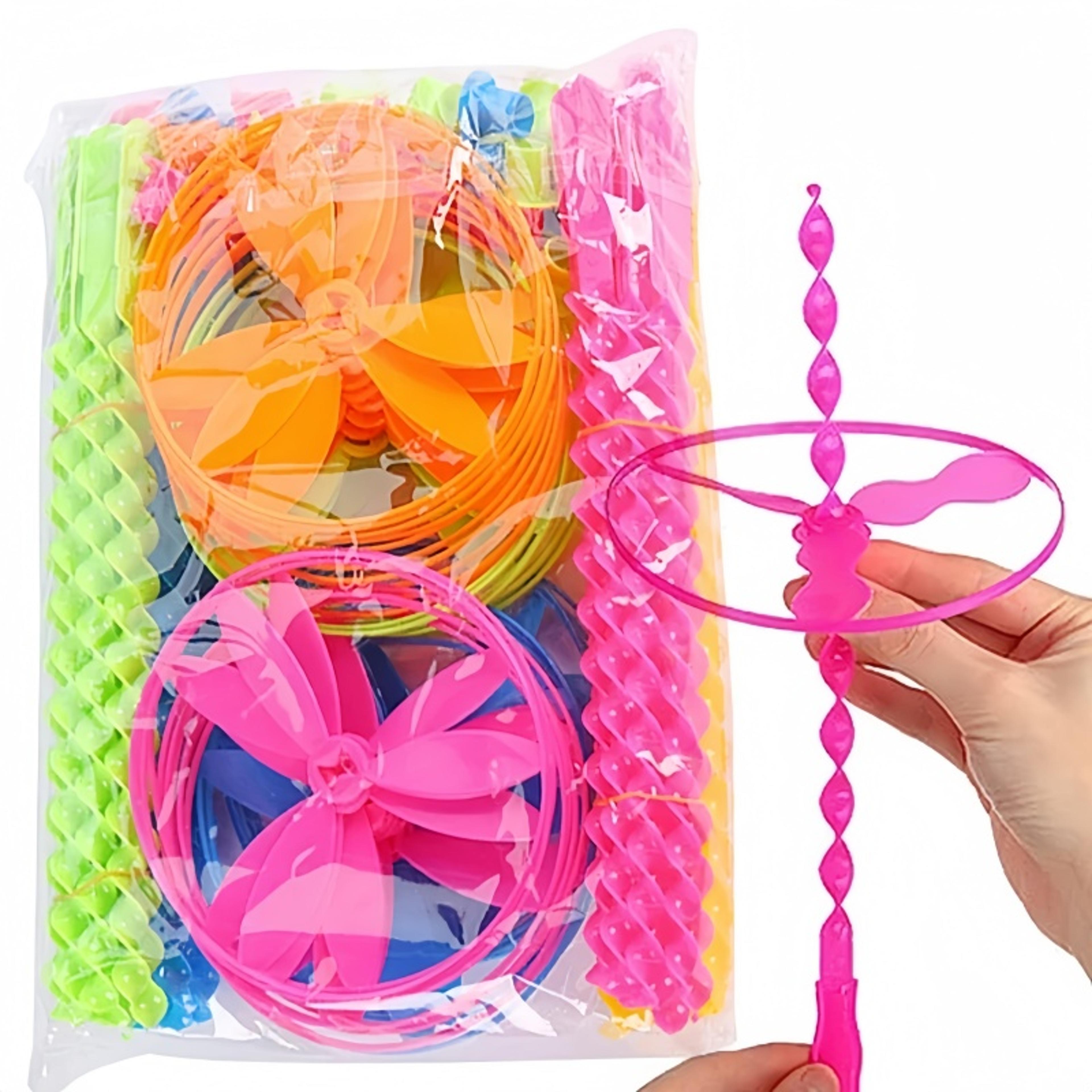 38Piece Flying Bamboo Dragonfly Helicopter Toy Set With Manual Spinning Propellers 1