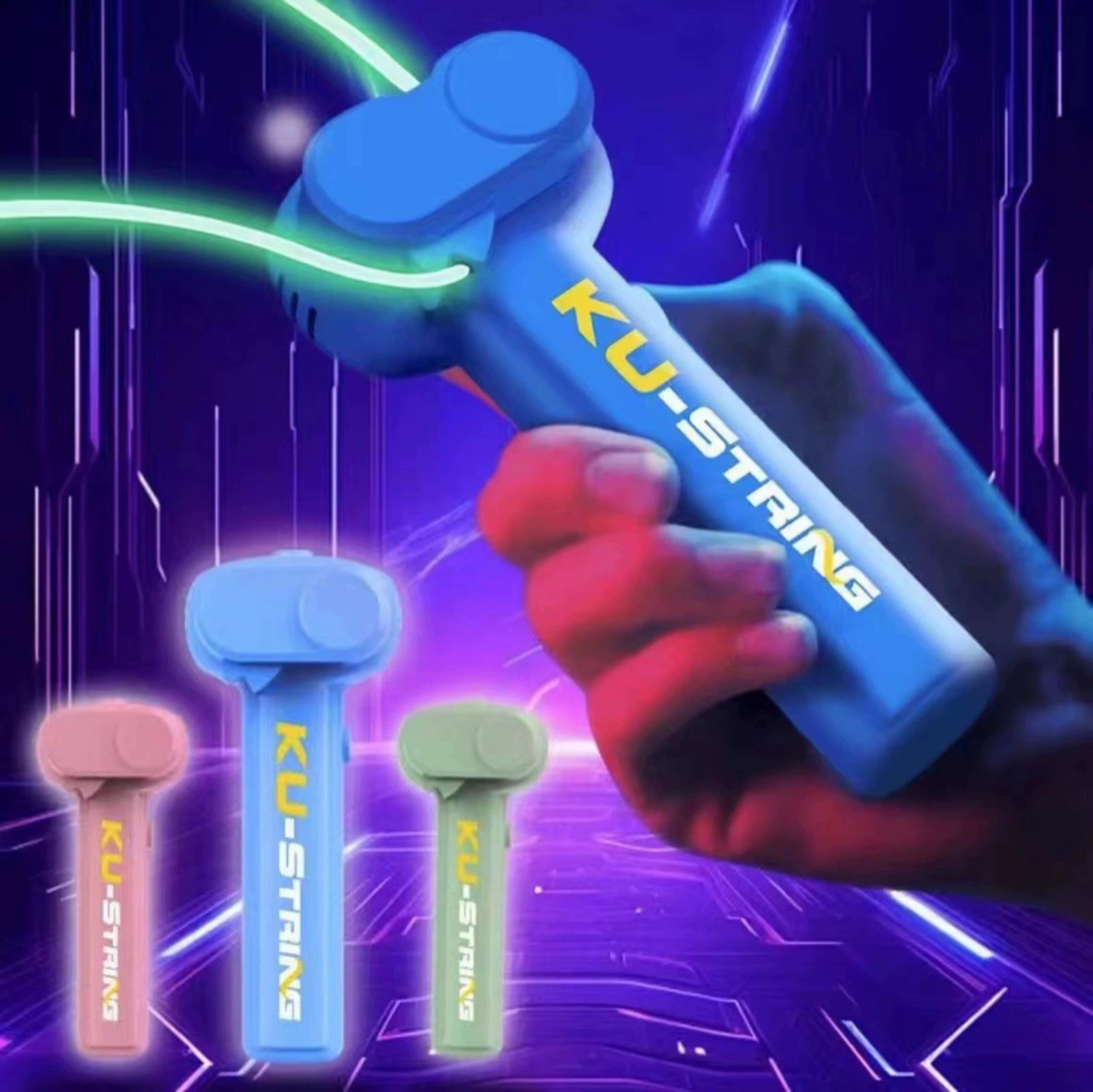 Handheld Rope Launcher Toy With Adjustable Speed And Luminous Loop String 1