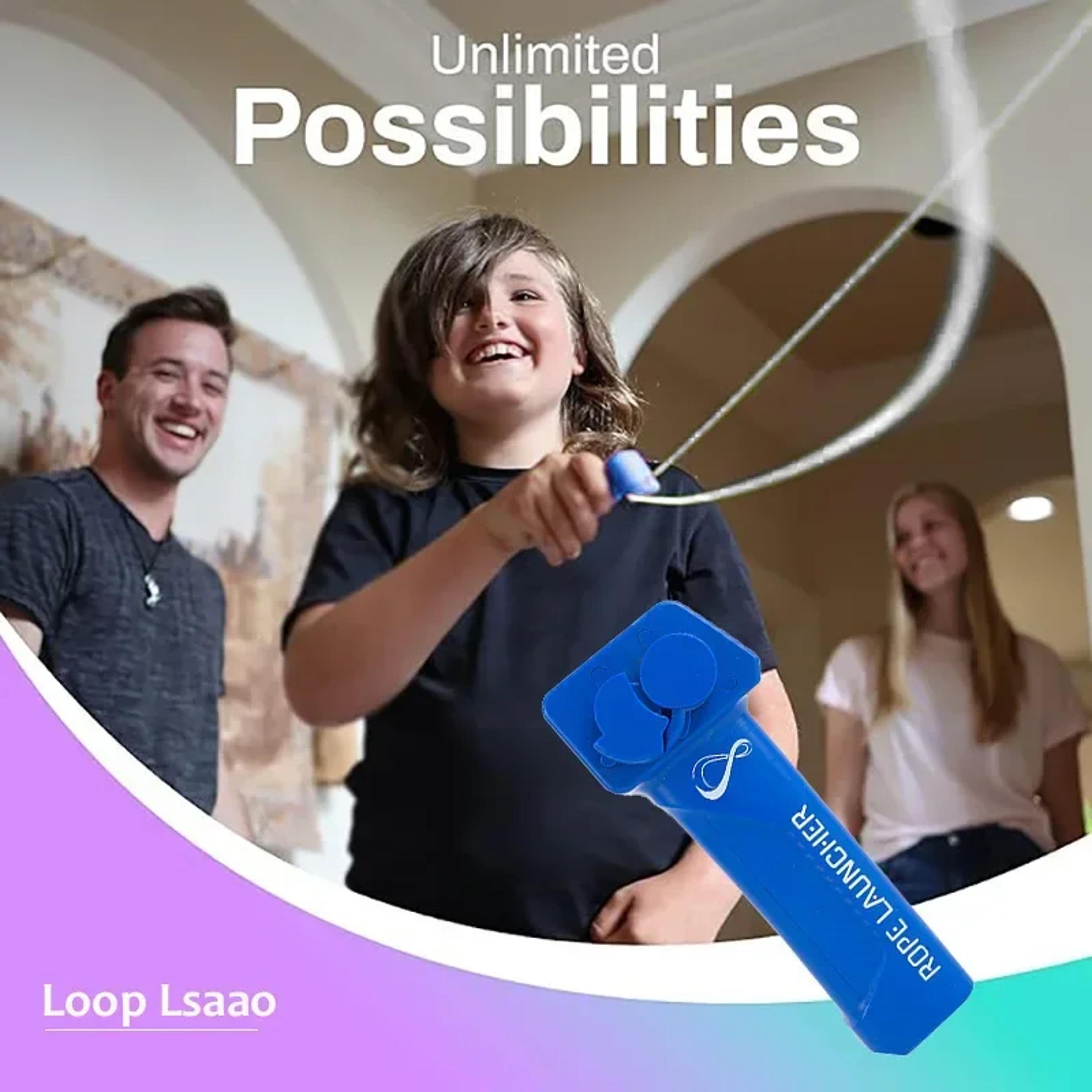 Handheld Rope Launcher Toy With Adjustable Speed And Luminous Loop String 5