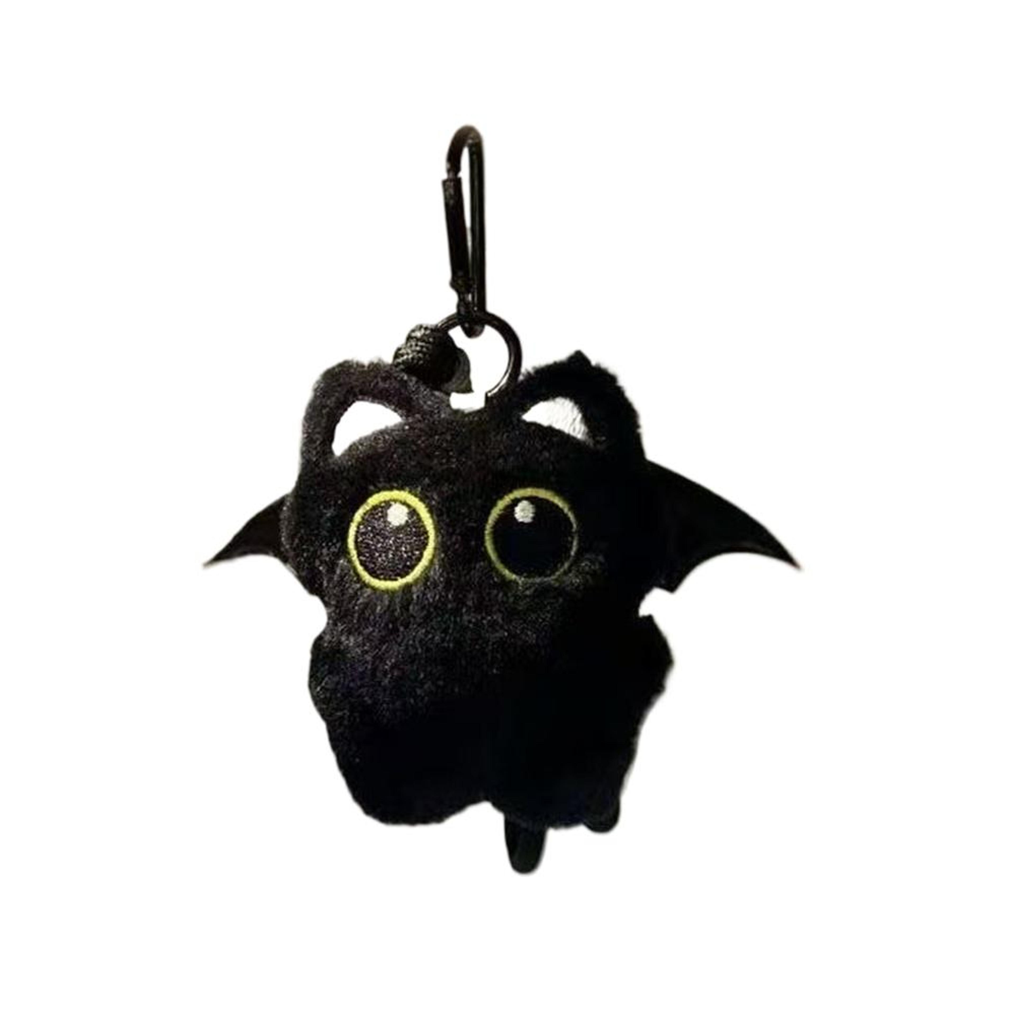 Cute Black Cat Plush Keychain Kawaii Cartoon Bag Charm Pendant 8
