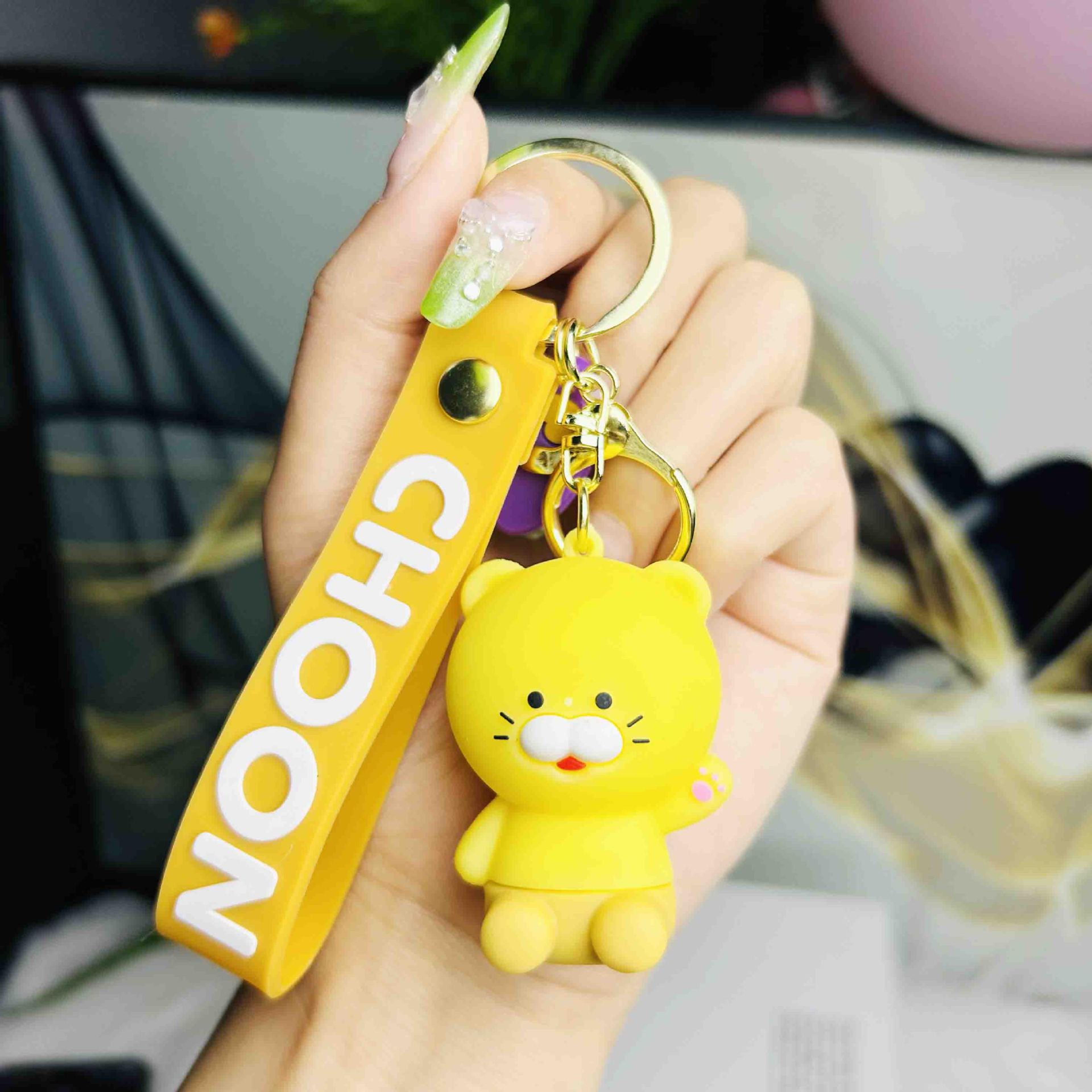 Cartoon Silicone Figurine Keychain With GoldTone Lobster Clasp 5