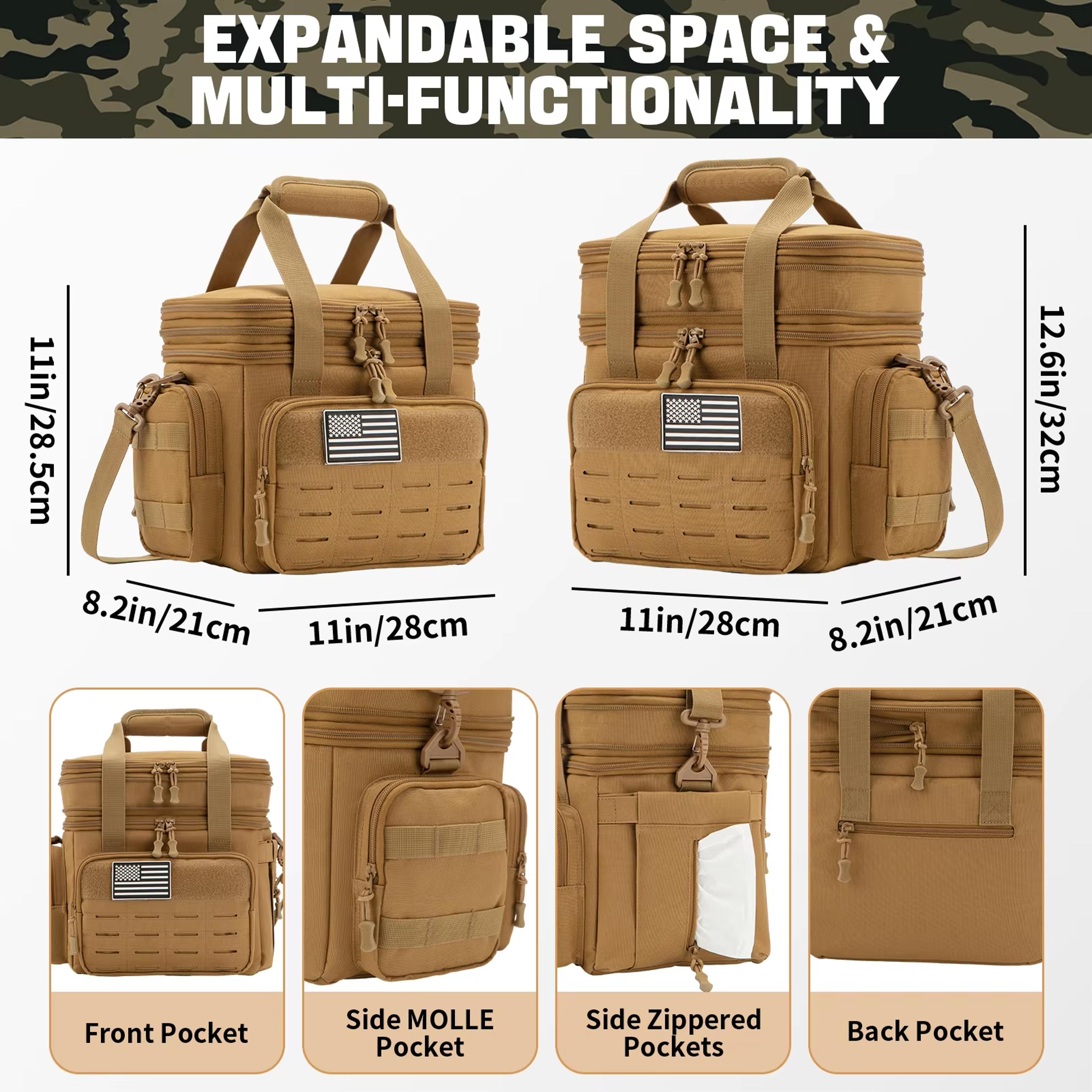 Insulated Tactical Cooler Bag Expandable Leakproof Lunch Box For Work And Camping 3