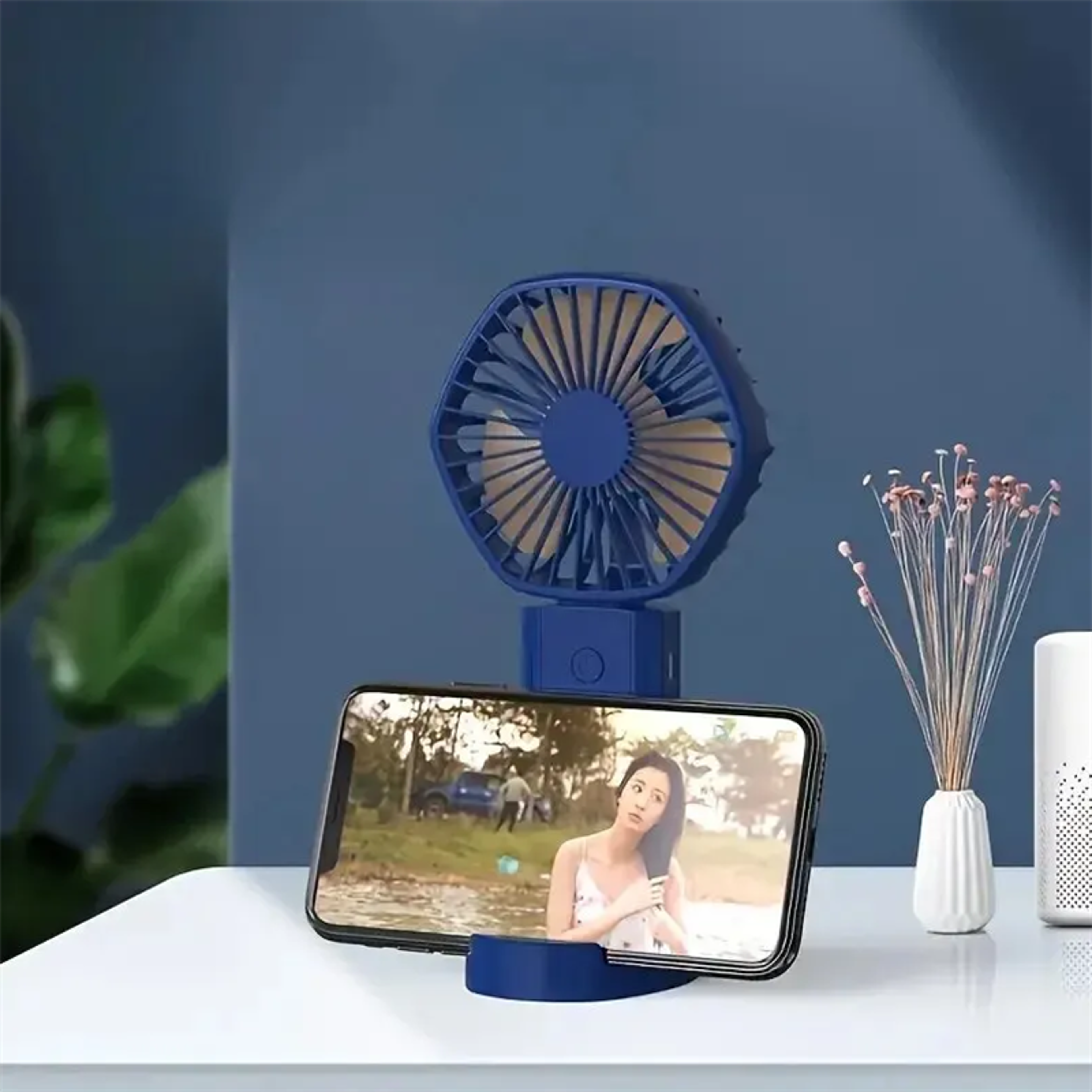 Portable Handheld Fan With 3 Speeds And USB Rechargeable Design 4