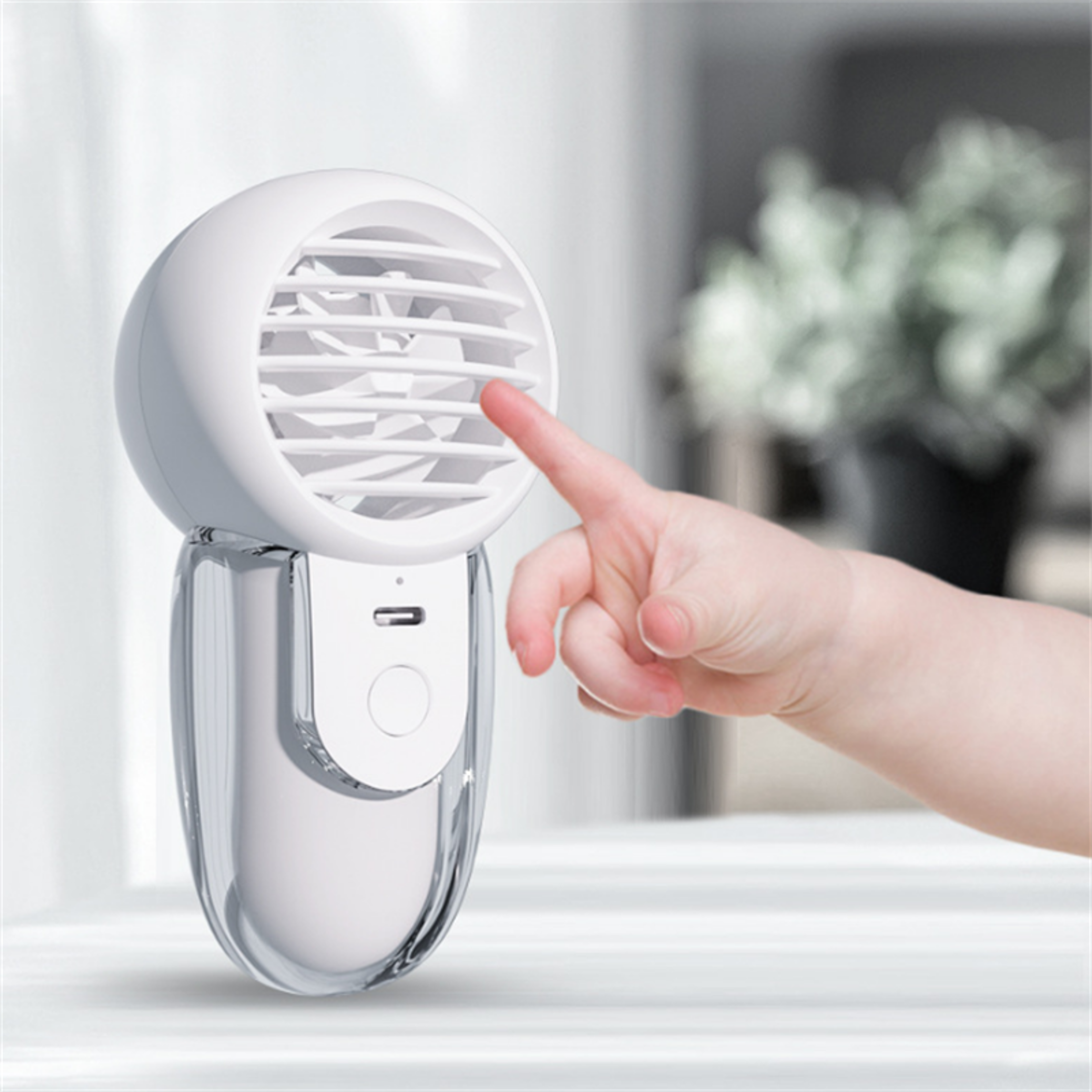 mini handheld electric fan with neck strap for kids