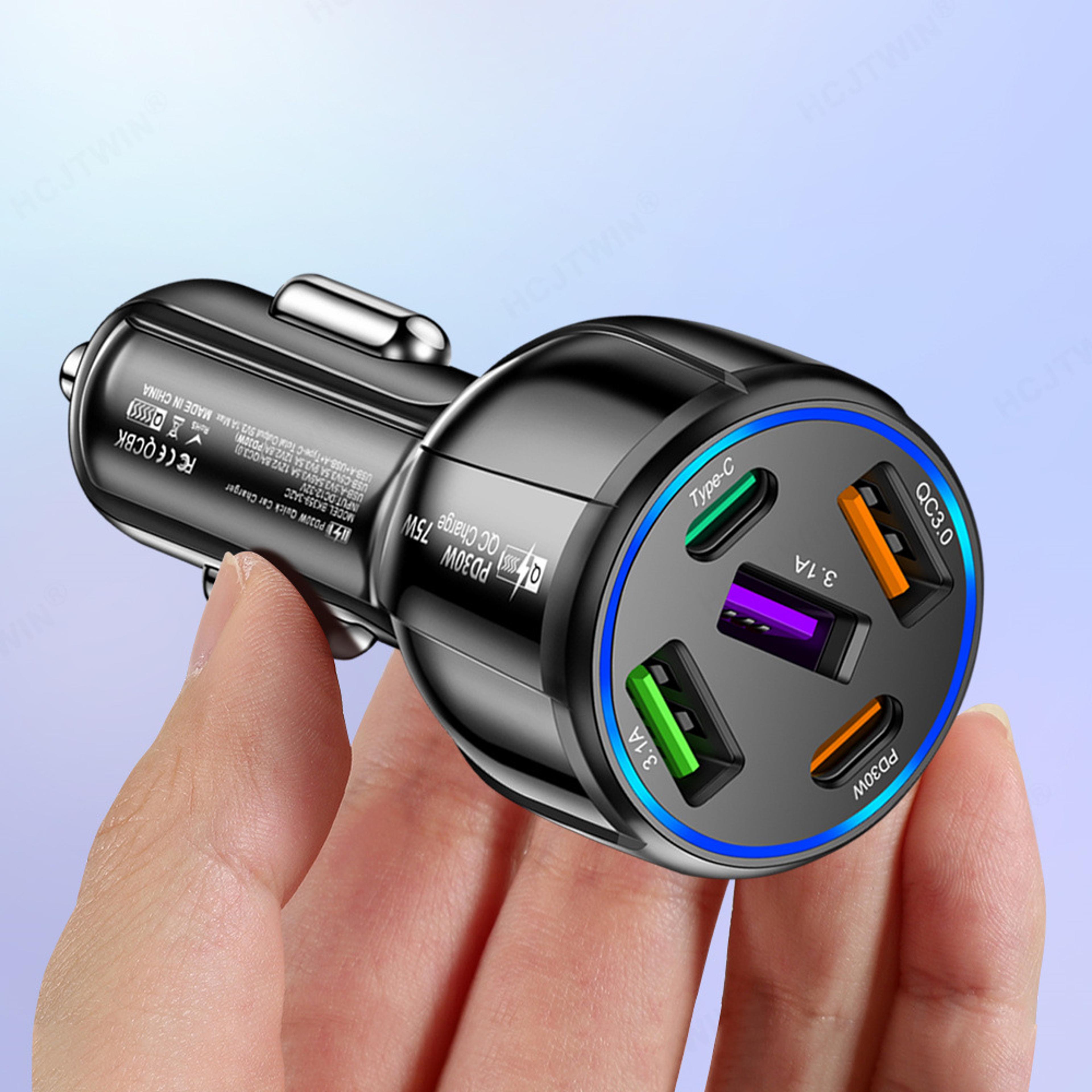 USB Car Charger With 27W Max Output And Digital Display For MultiDevice Charging 6