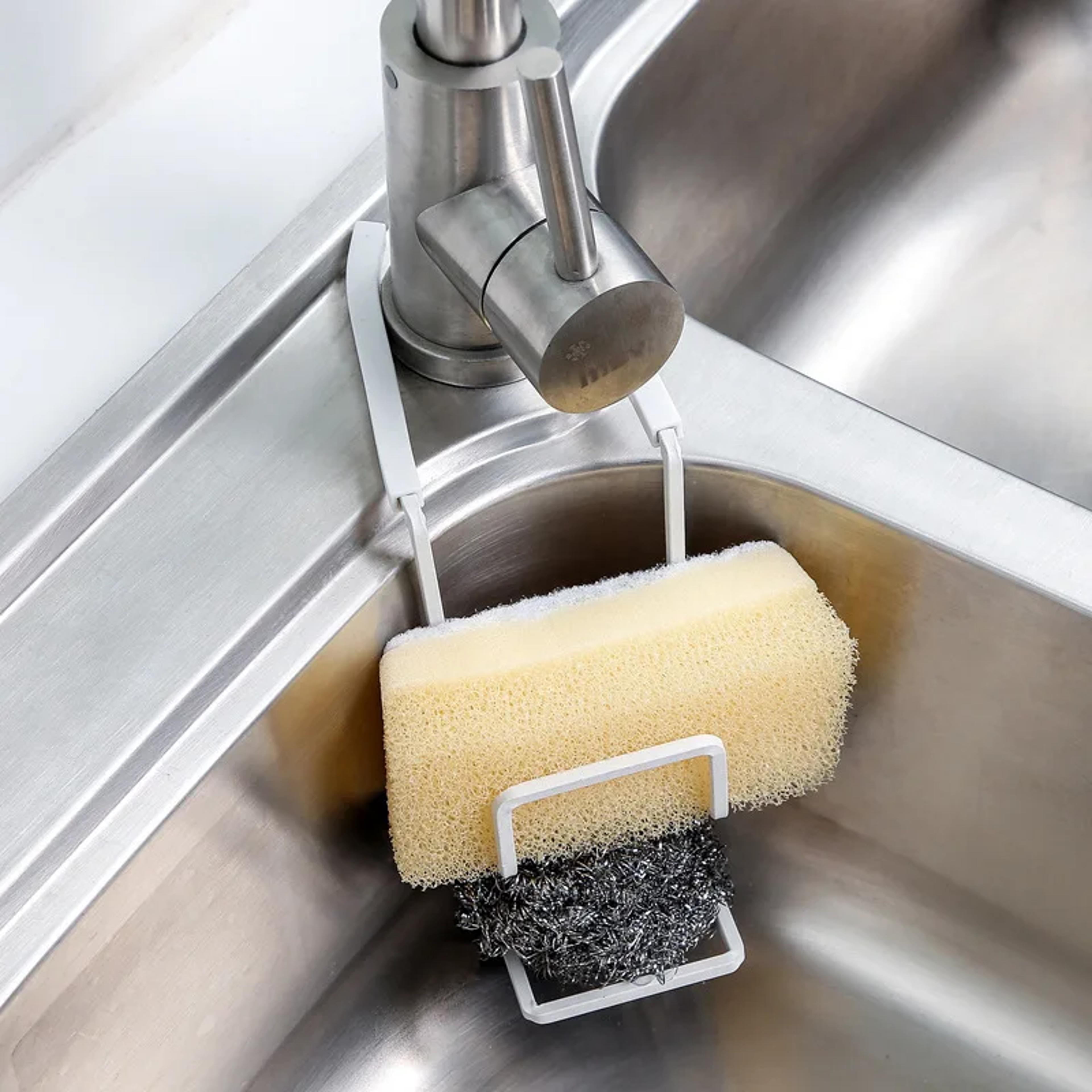 Iron Sink Sponge Holder WallMounted Kitchen Organizer Rack 2