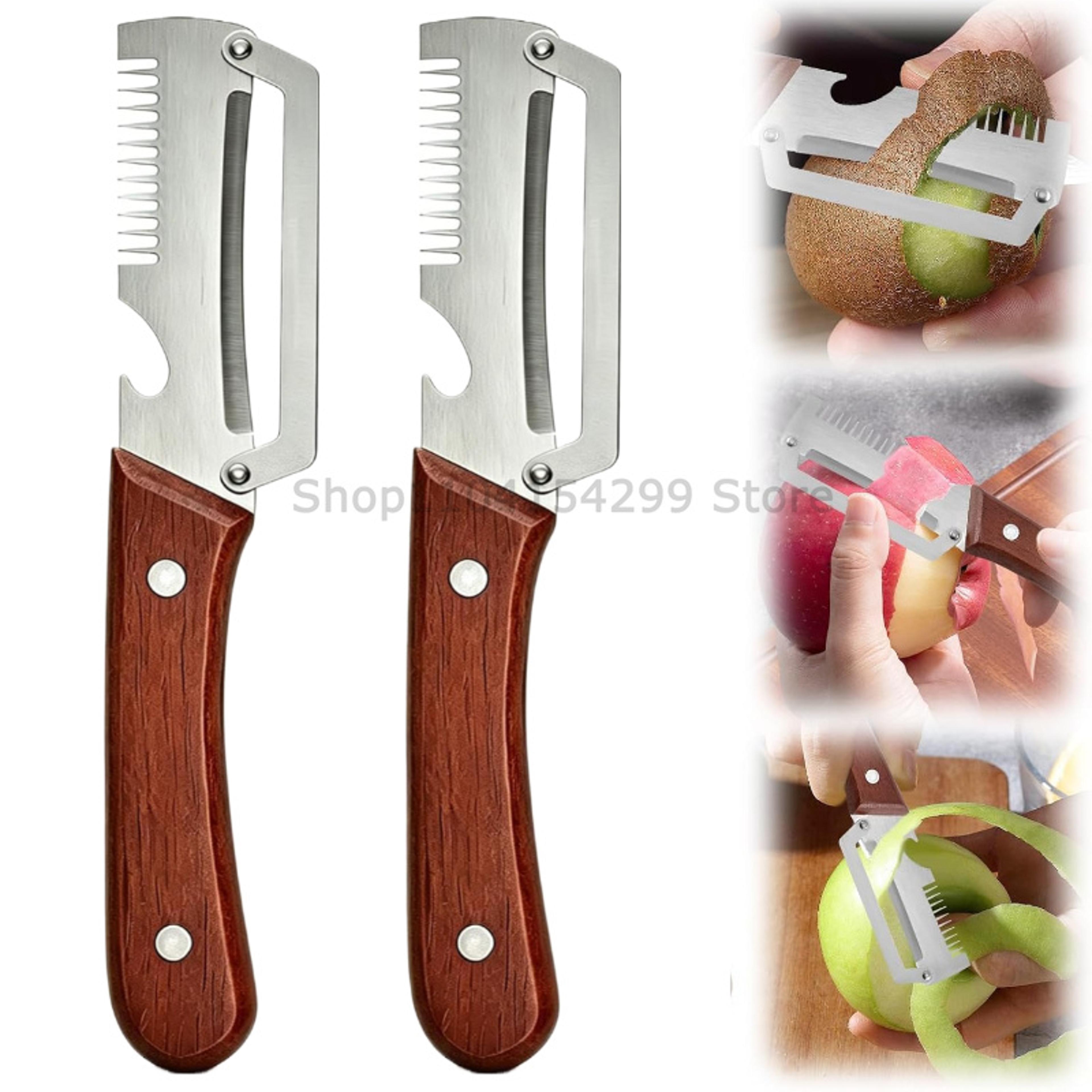 Vegetable Peeler And Grater With Stainless Steel Blade And Wooden Handle 6