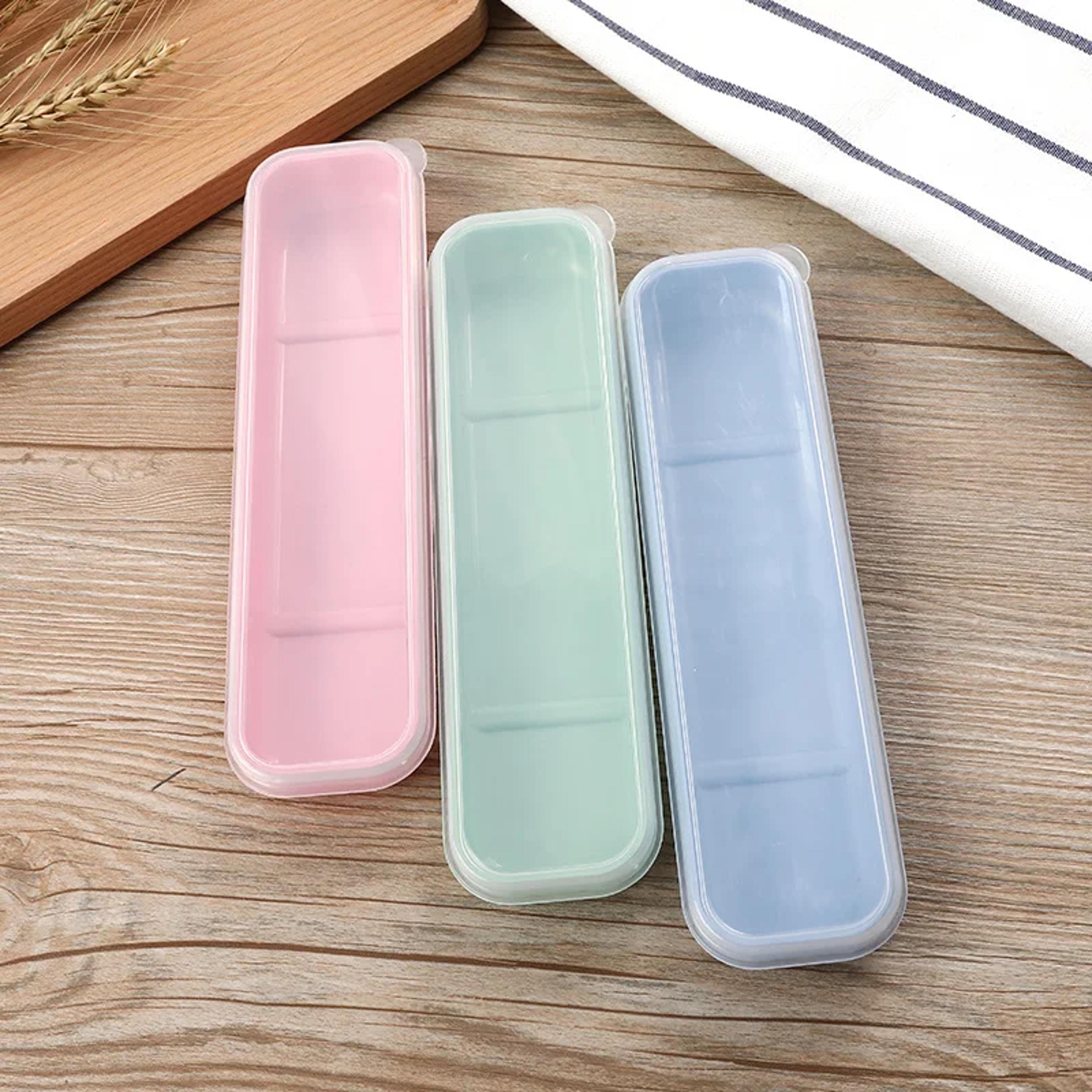 portable plastic utensil storage box for spoons forks chopsticks and straws