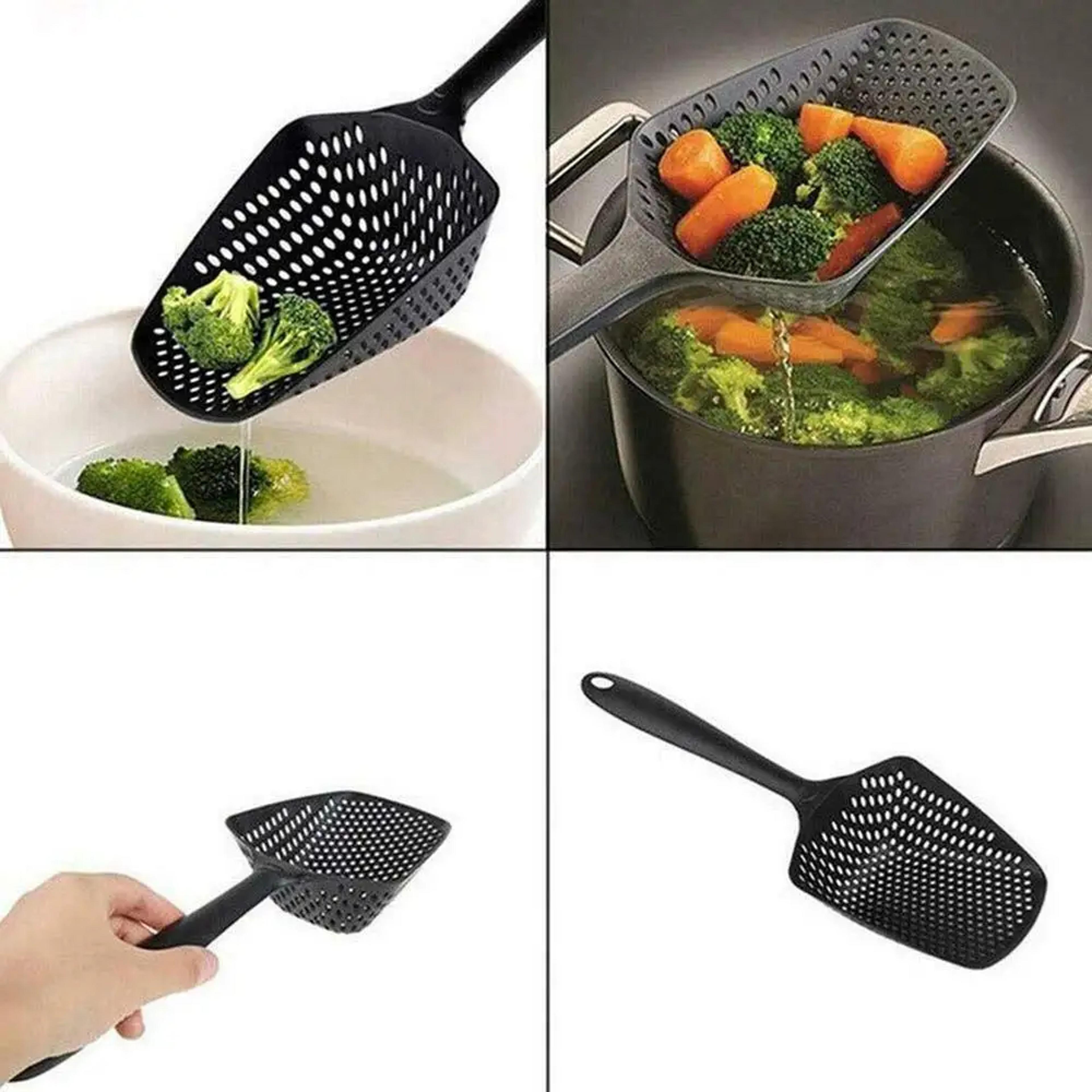 nylon slotted skimmer spoon heat resistant kitchen strainer with handle