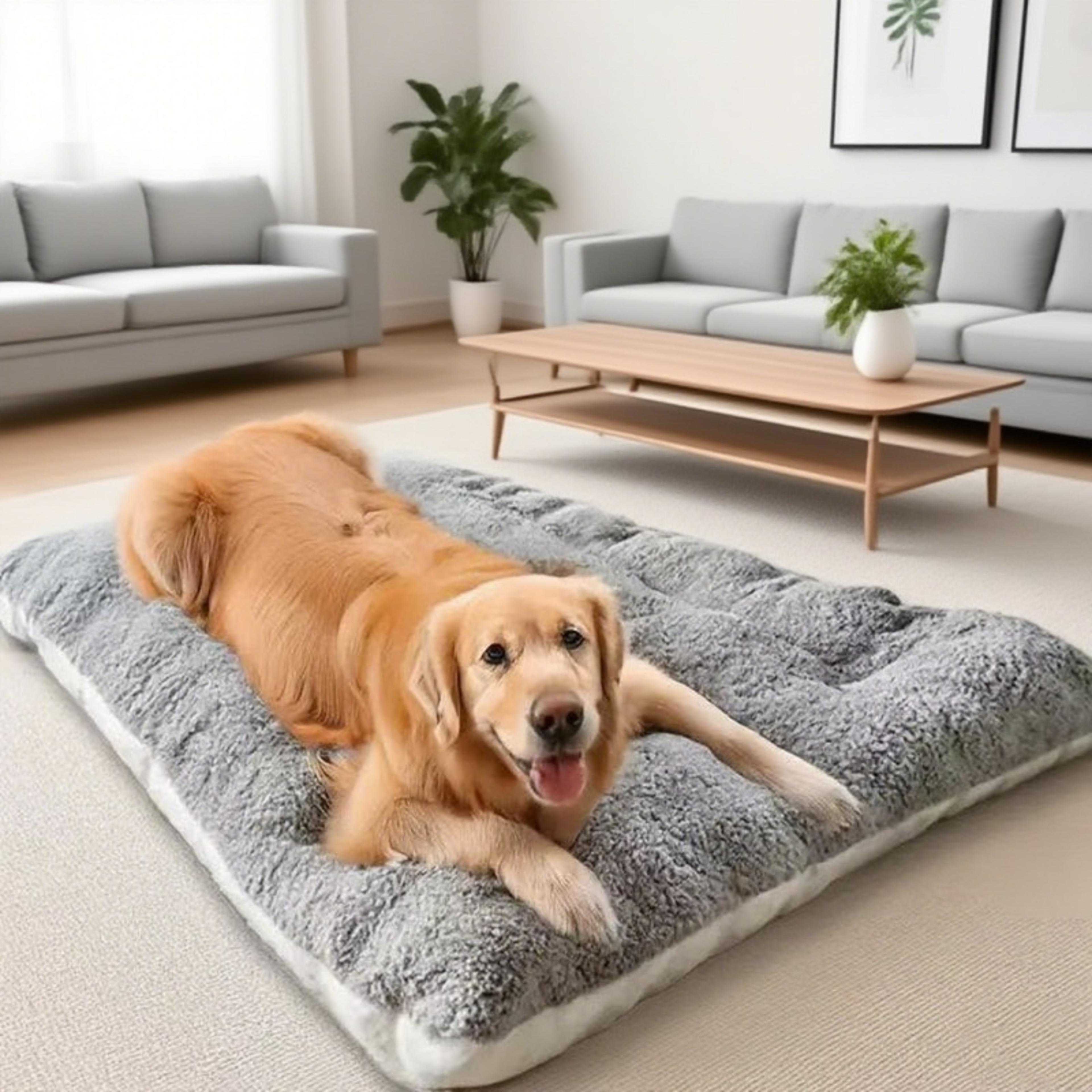 extra large plush dog bed mat soft breathable washable grey pet bedding