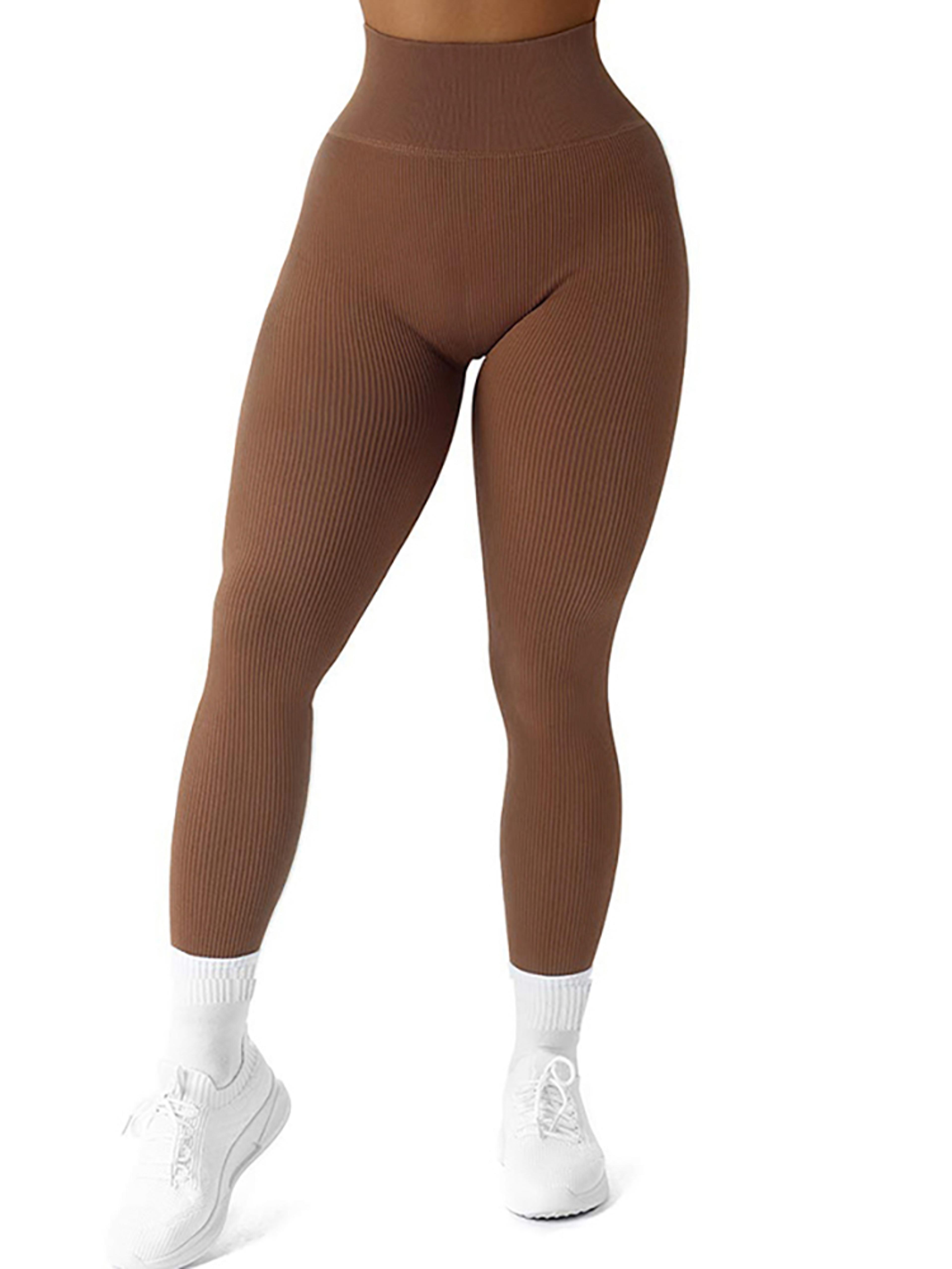 High Waisted Seamless Yoga Leggings For Women With Ribbed Knit Design 3