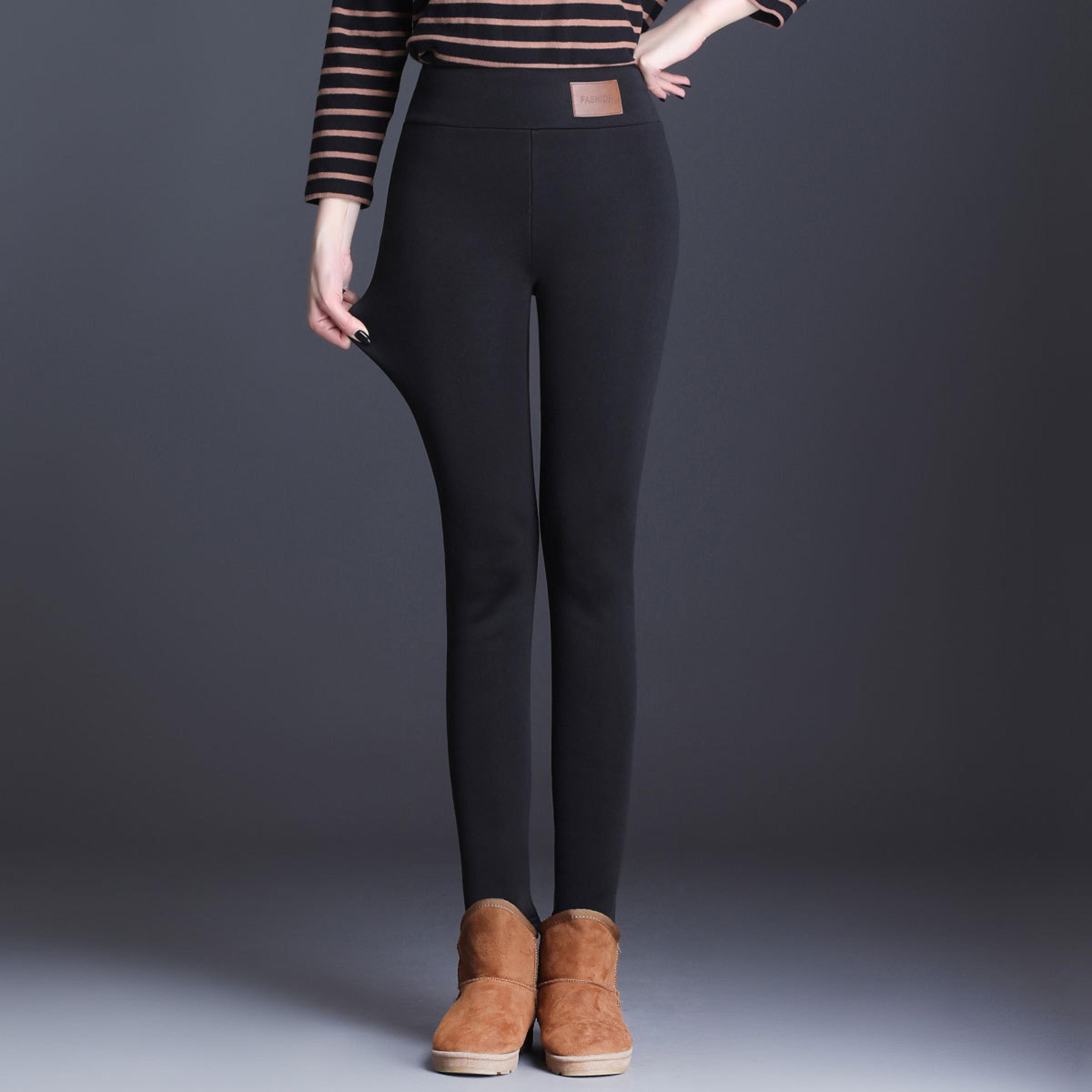 Womens High Waist Fleece Leggings Seamless Stretch Thermal Pants 1