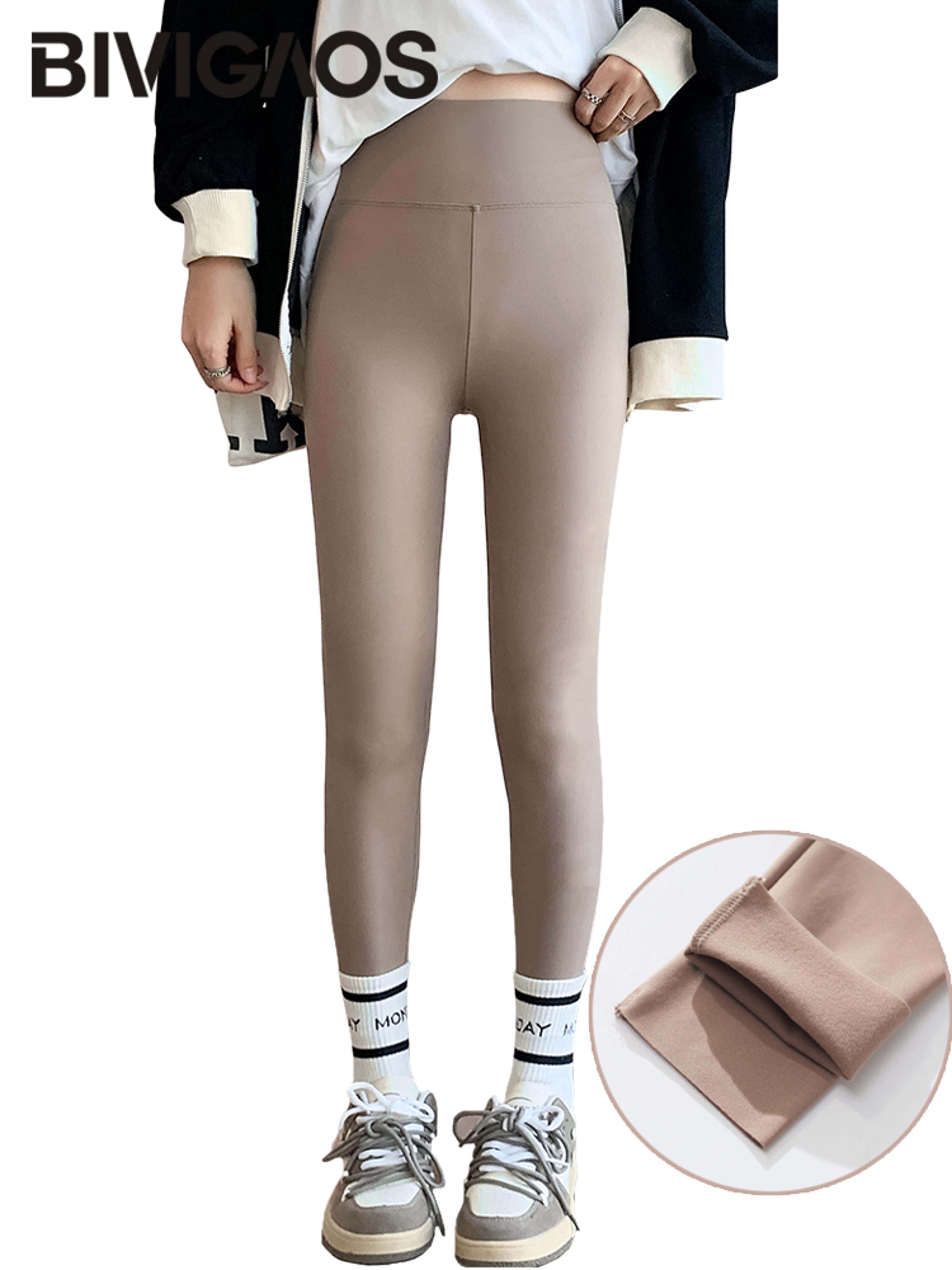 women's high-waisted seamless brushed leggings for fall and winter