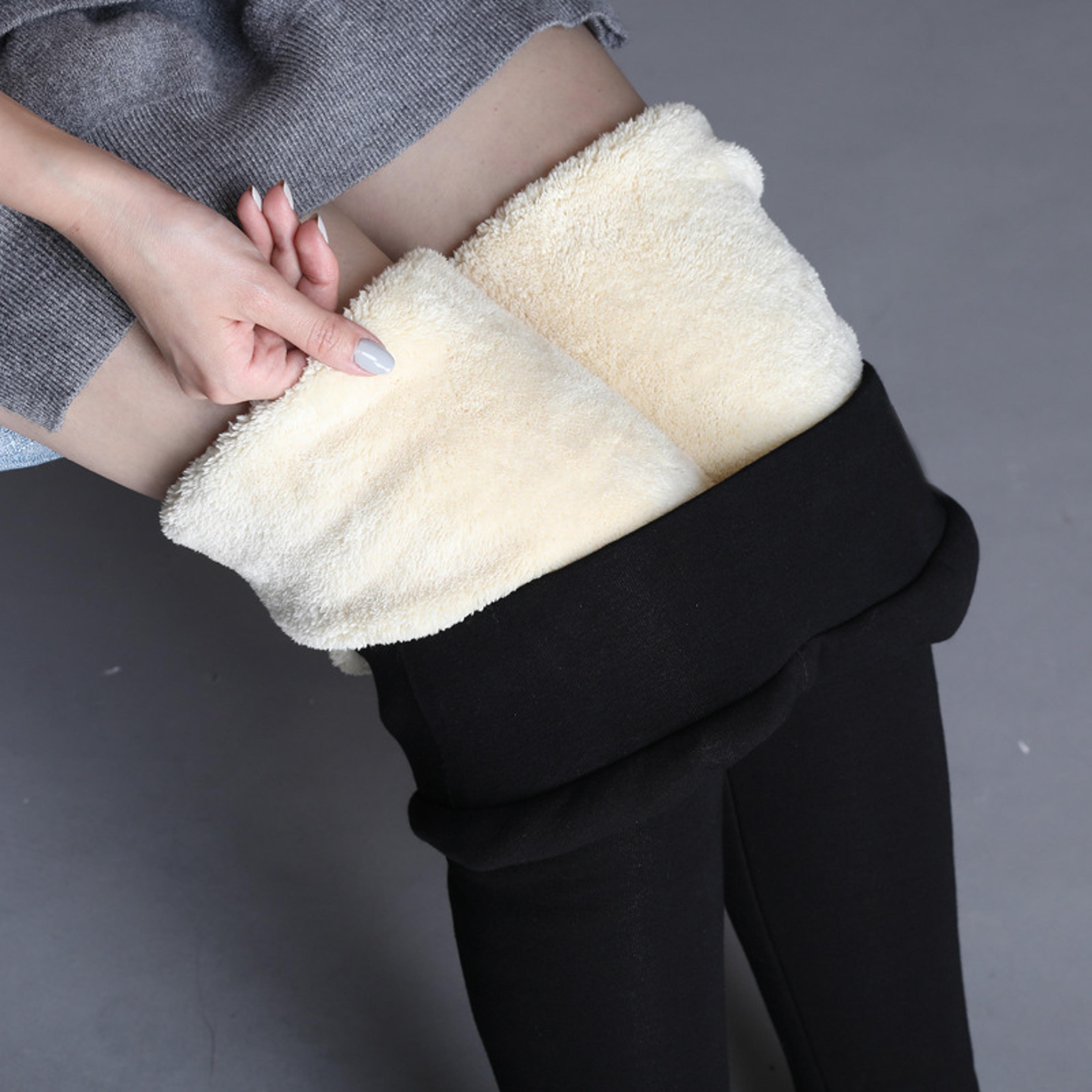women's high waist thermal fleece leggings for winter