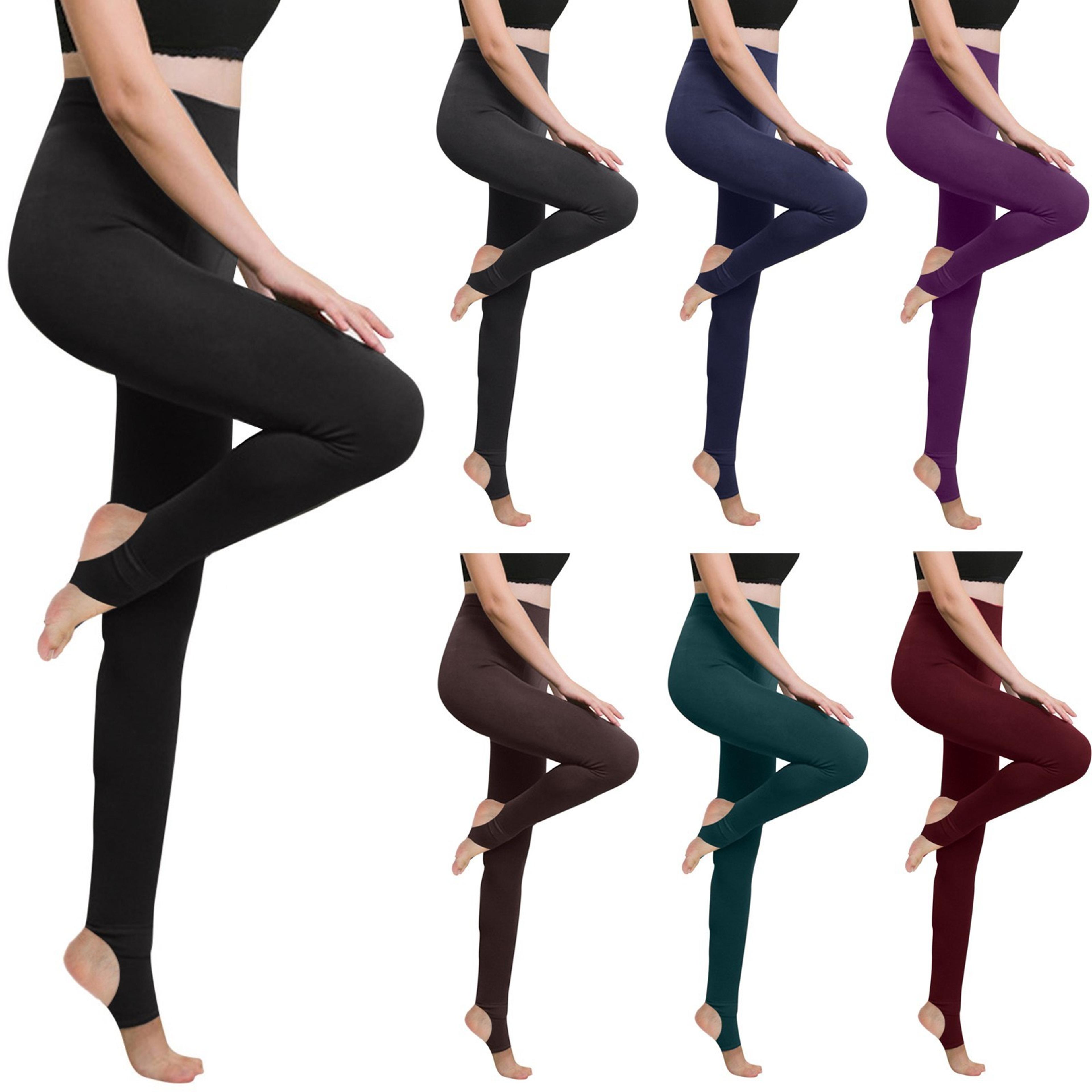 women's mid-rise stretch leggings in solid color for casual wear