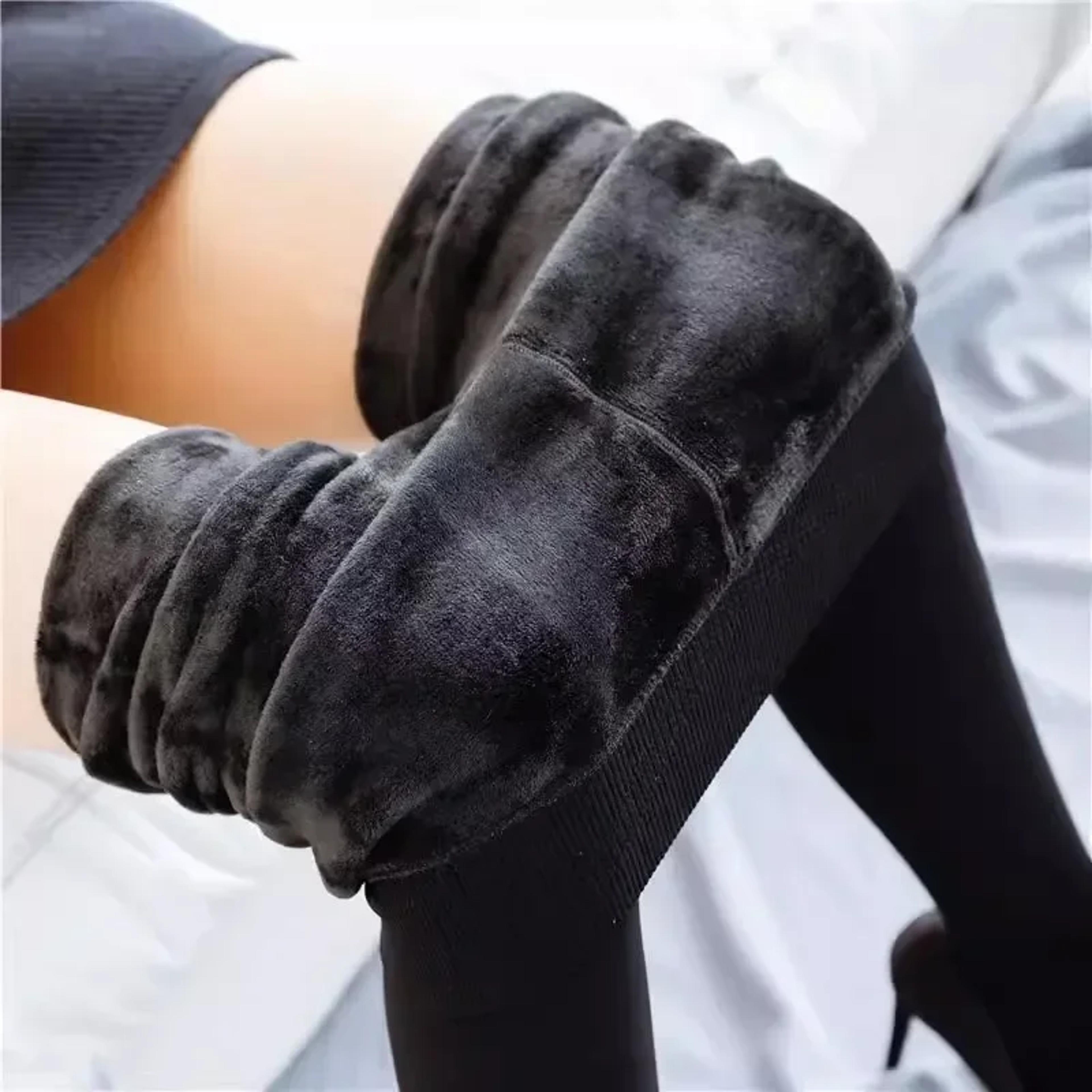 Womens Fleece Lined Thermal Leggings High Waist Winter Tights 4
