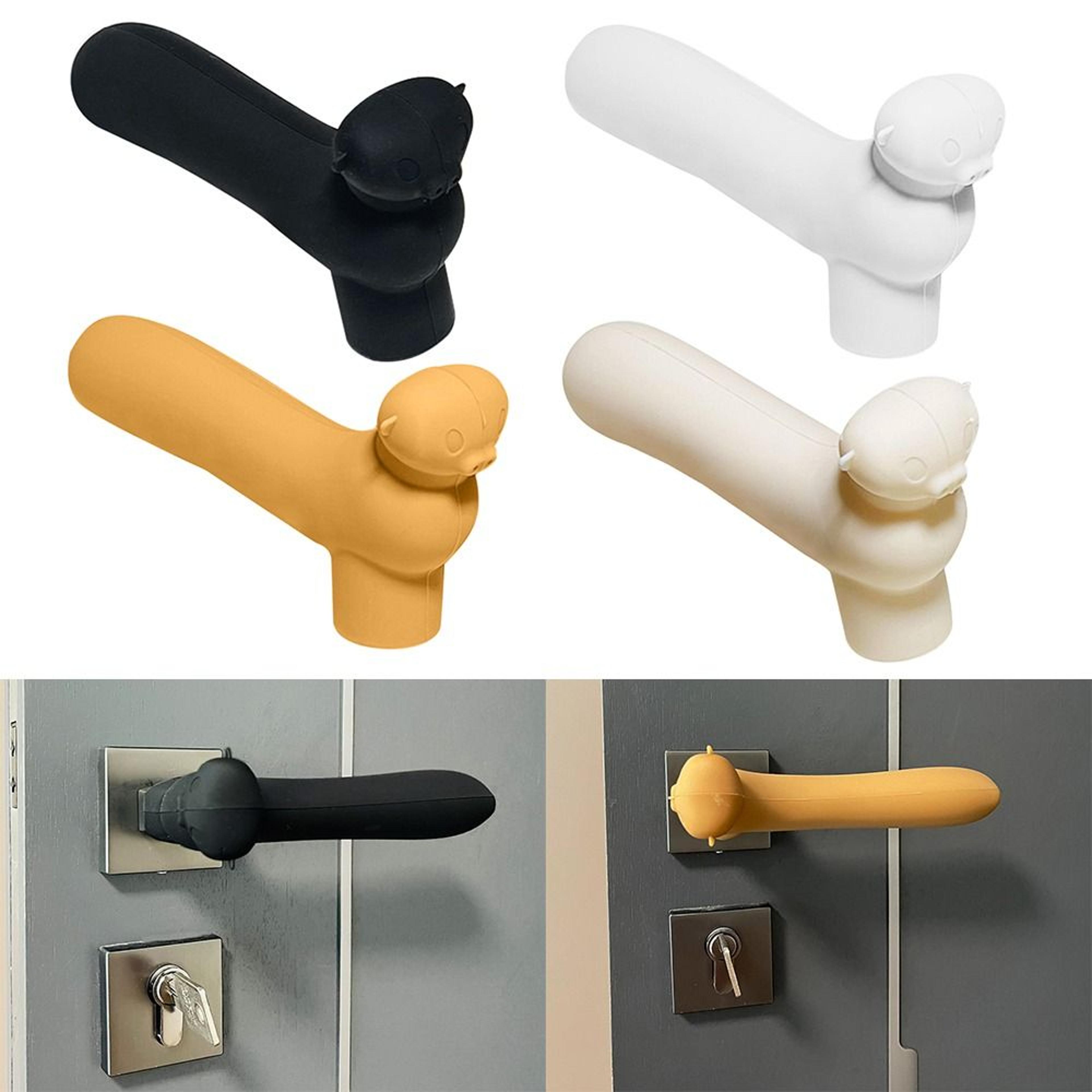 cute silicone door knob cover noiseless anti-collision protective sleeve