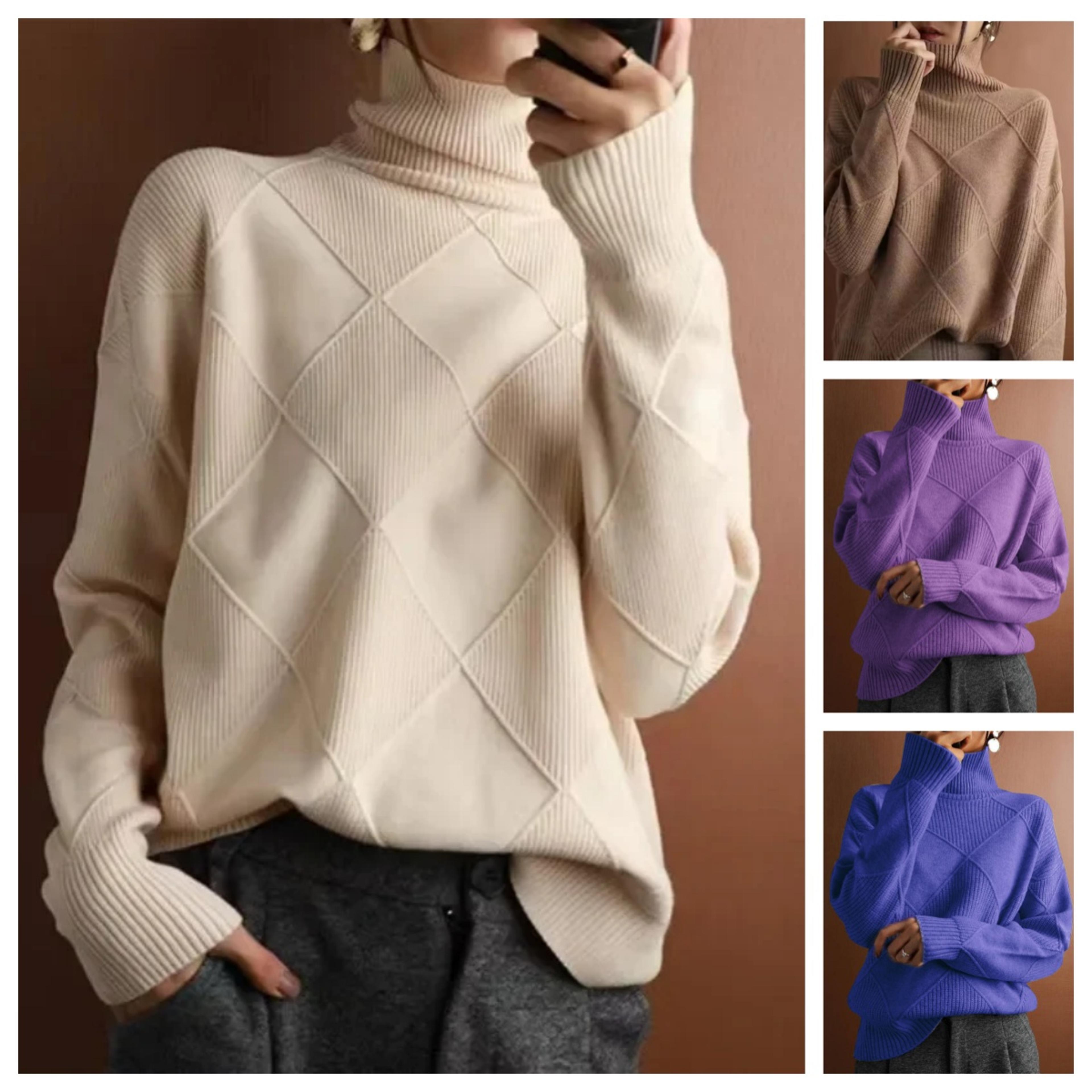 women's slim fit turtleneck sweater with long sleeves