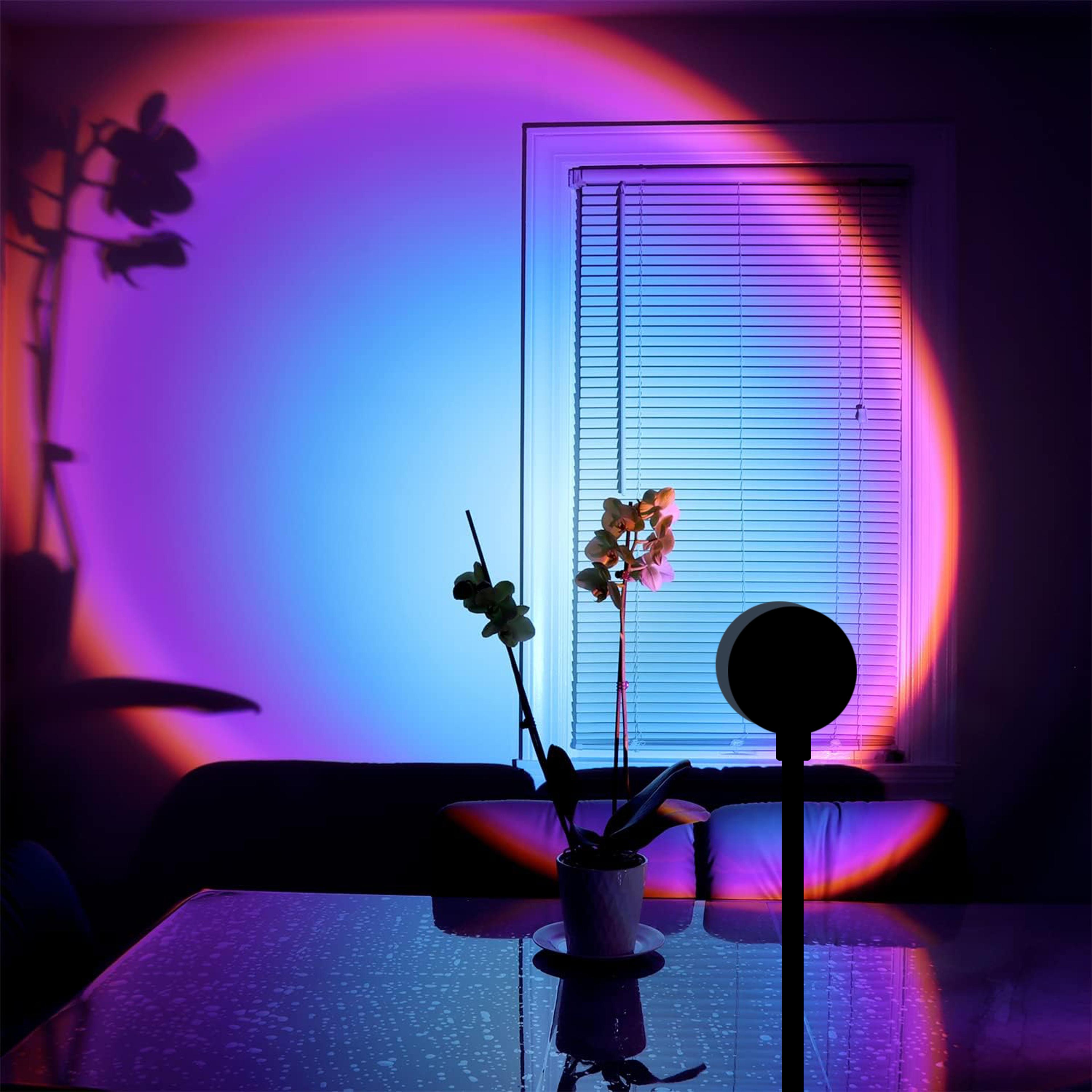 rainbow projection lamp with rotatable led light and usb power