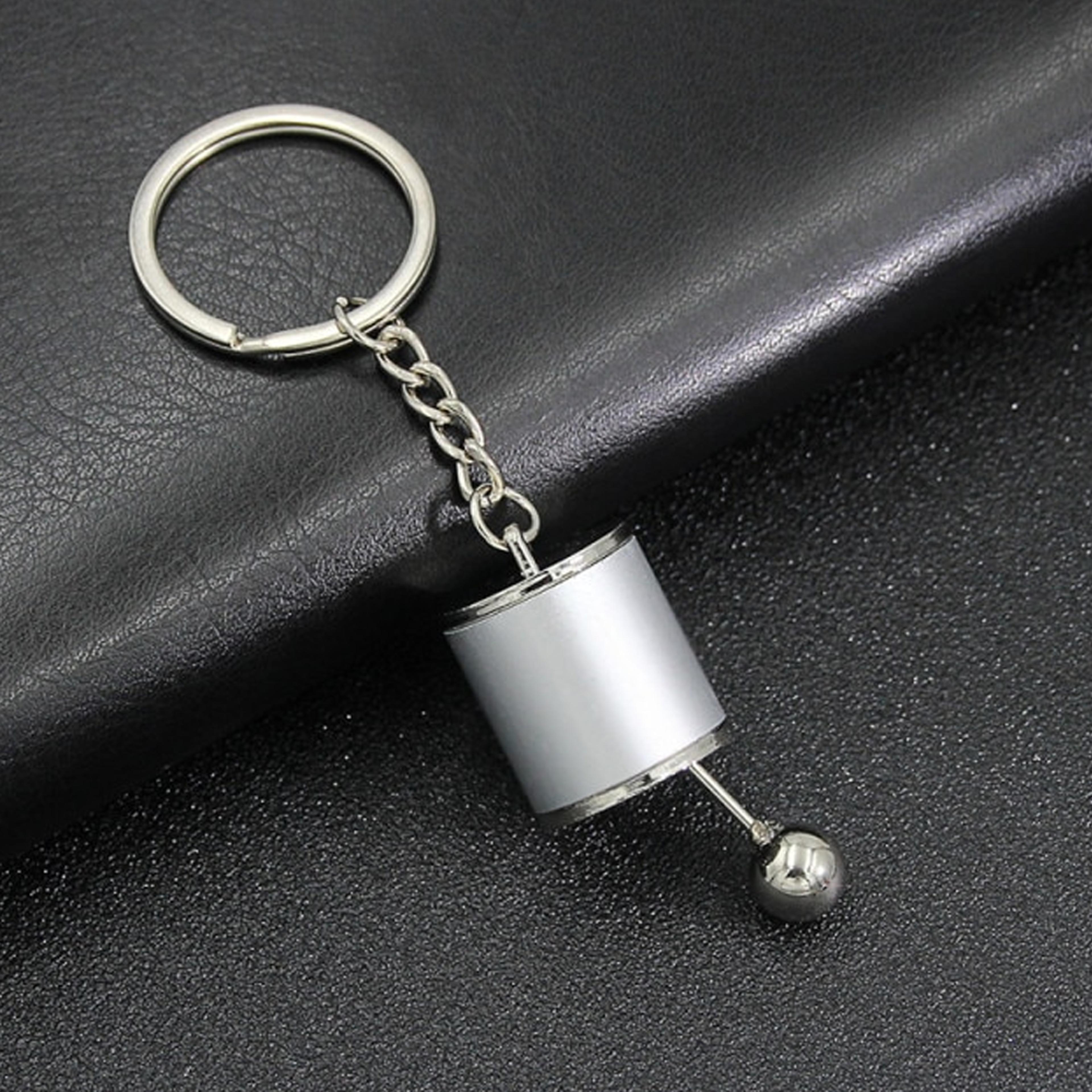 6-Speed Stick Shift Keychain silver