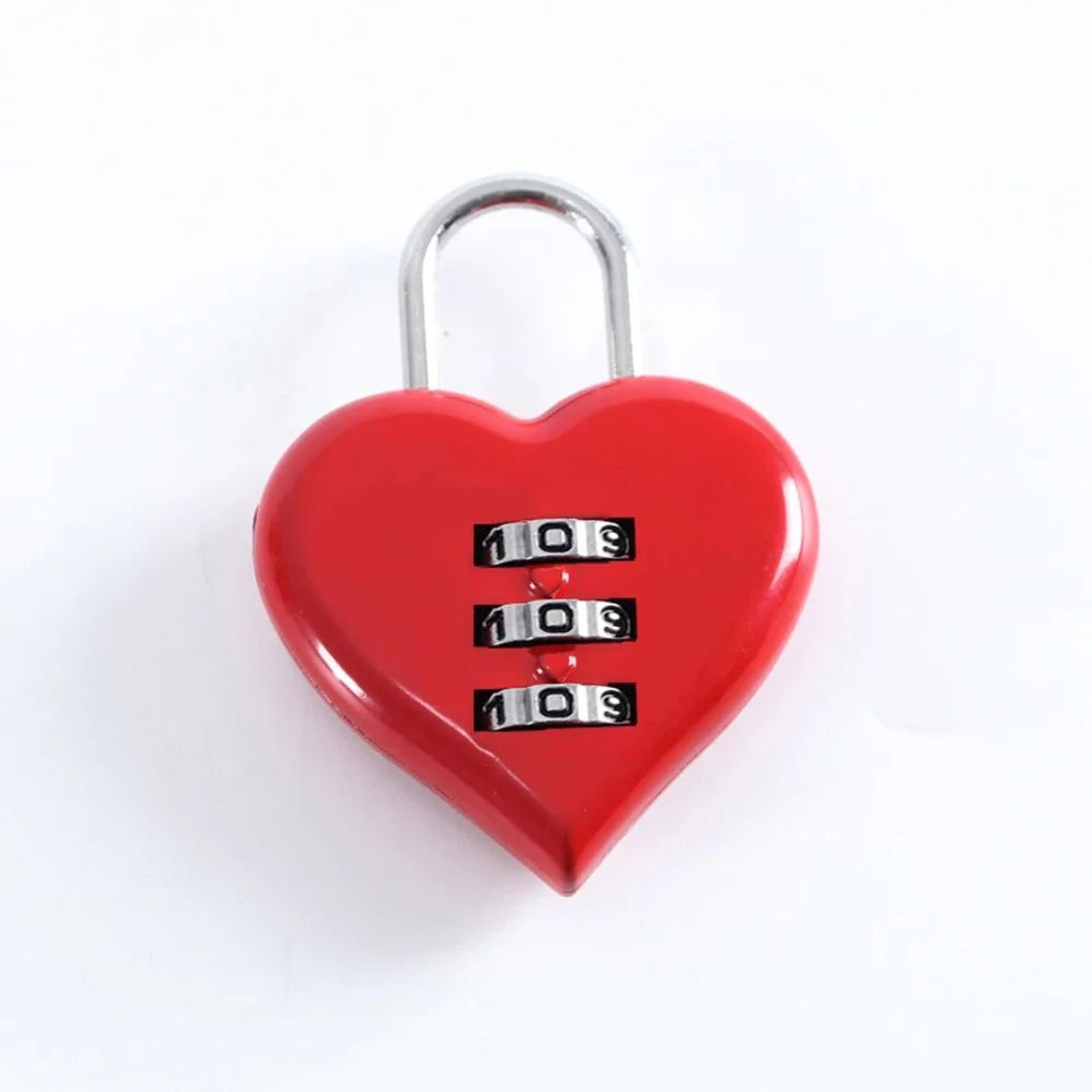 Love Lock Heart Shaped Resettable 3Digit Code Mini Padlock For Bags Diaries And Gifts 10
