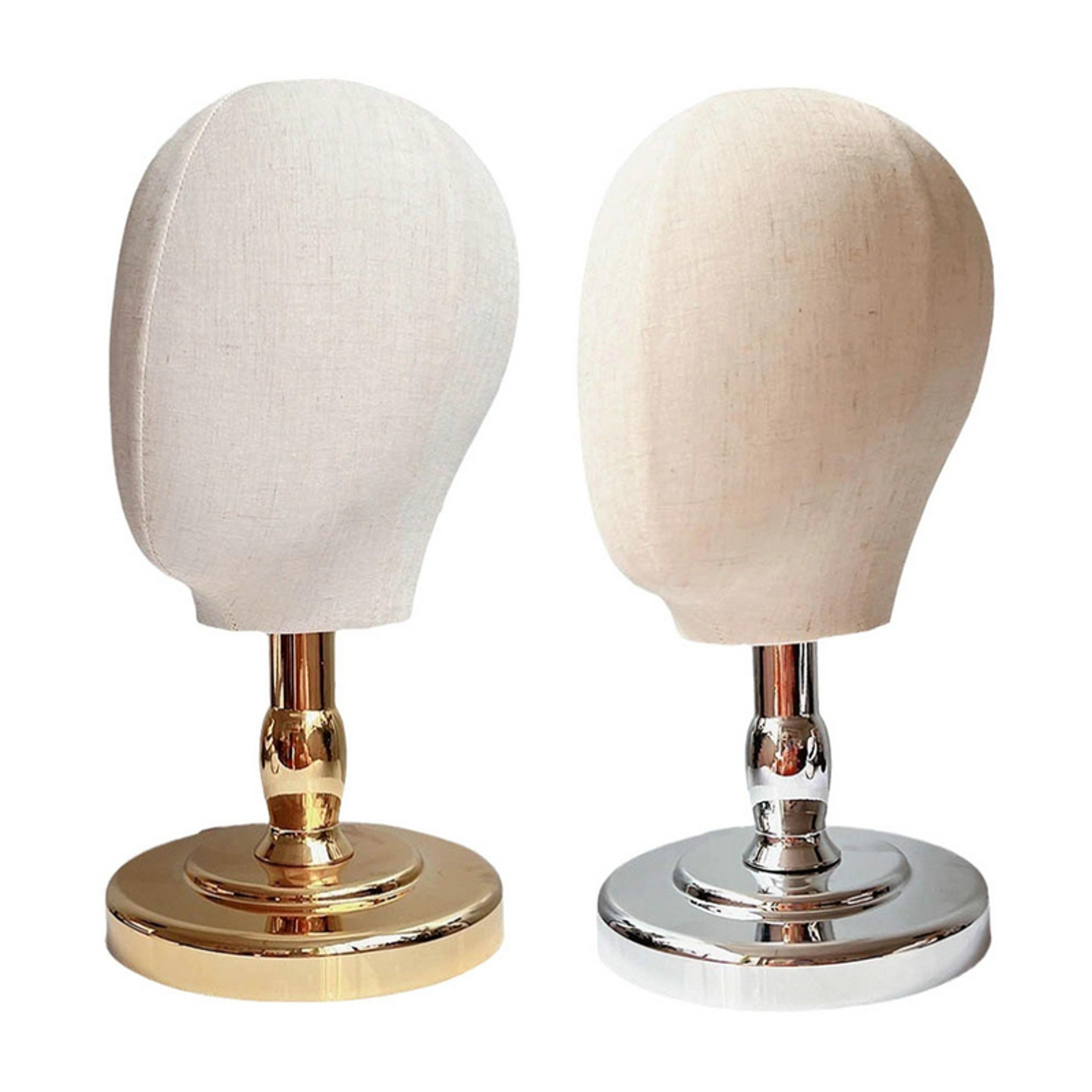 mannequin head wig hat display stand, portable holder for wigs caps salon styling headpiece display