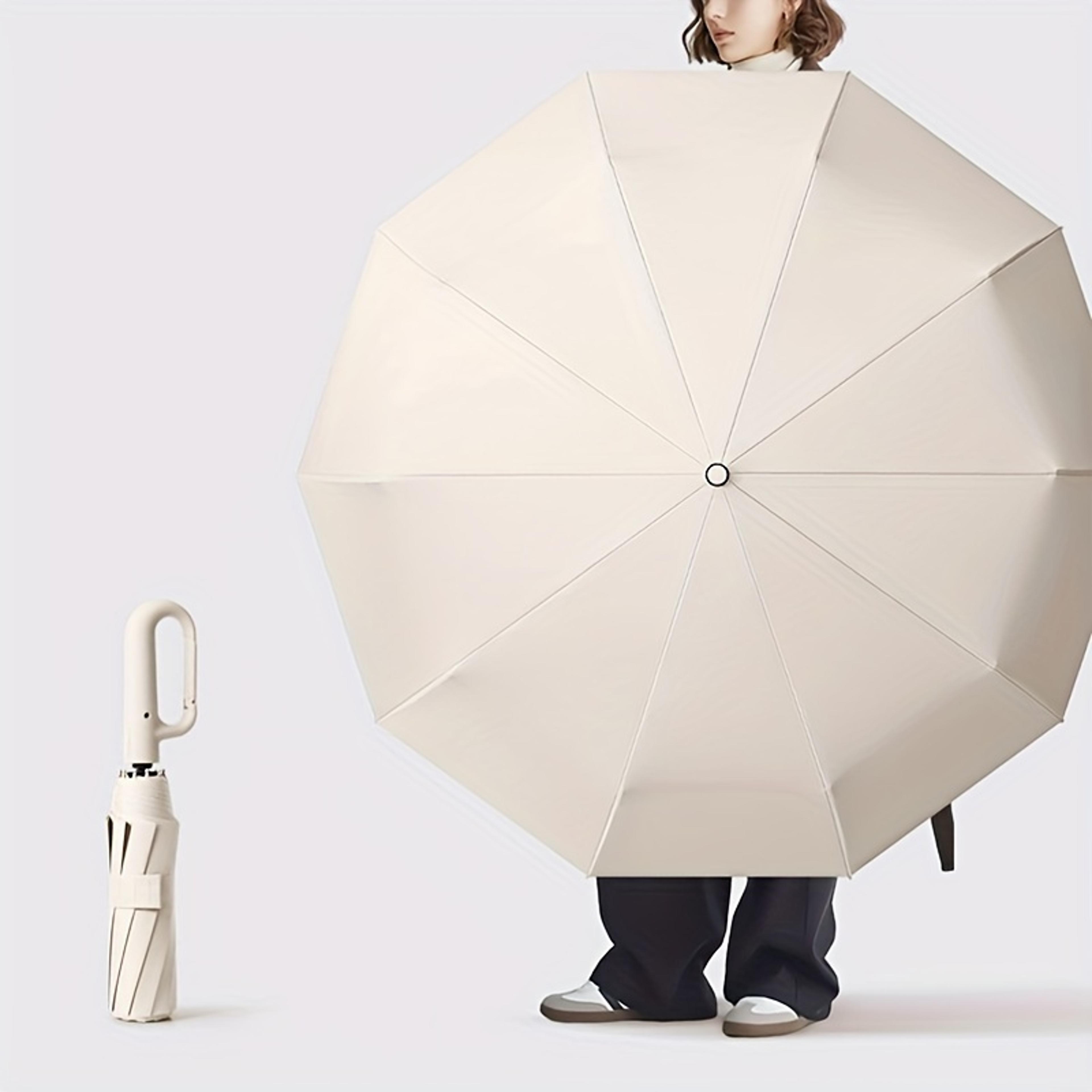30 Bones Windproof Strong 105CM Reinforced Automatic Folding Umbrella For Men Large Buckle Handle W 5