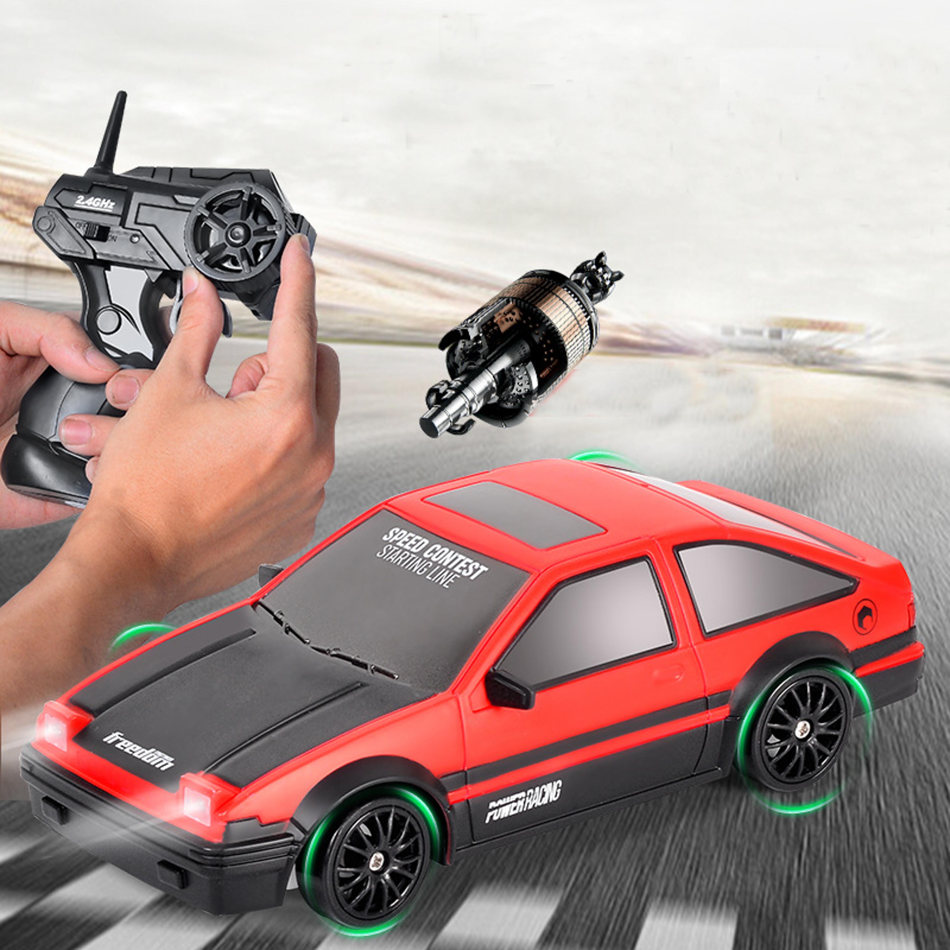4wd drift car, remote control racing car toy for kids adults high speed drift vehicle with led lights, christmas gift