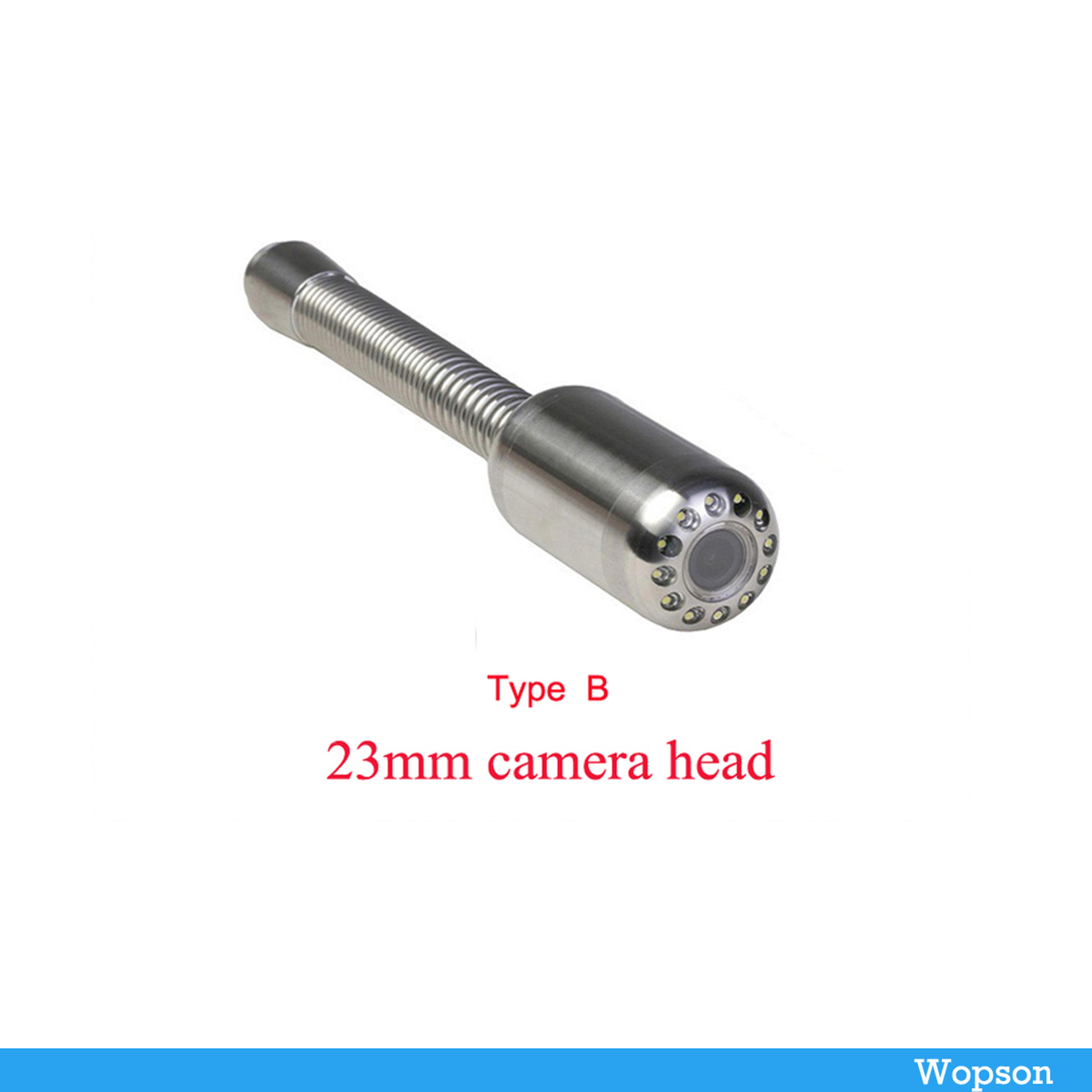 23mm camera lens for sewer pipe inspection, 120 wide-angle camera head with 12 adjustable leds, sapphire glass