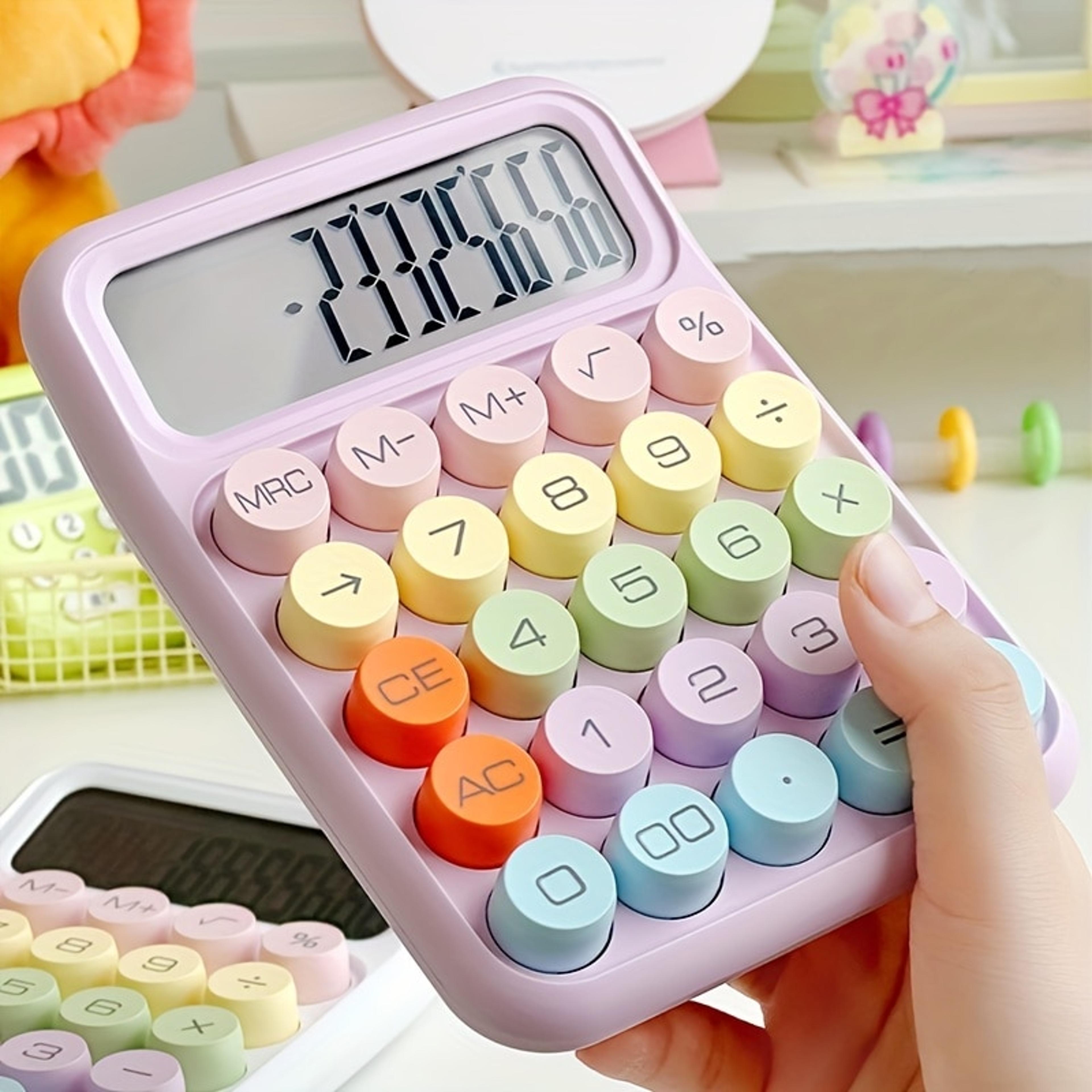 1pc Cute Candy Color Keyboard Calculator 12Digit Mechanical Calculator For Office Desktop With Larg 0