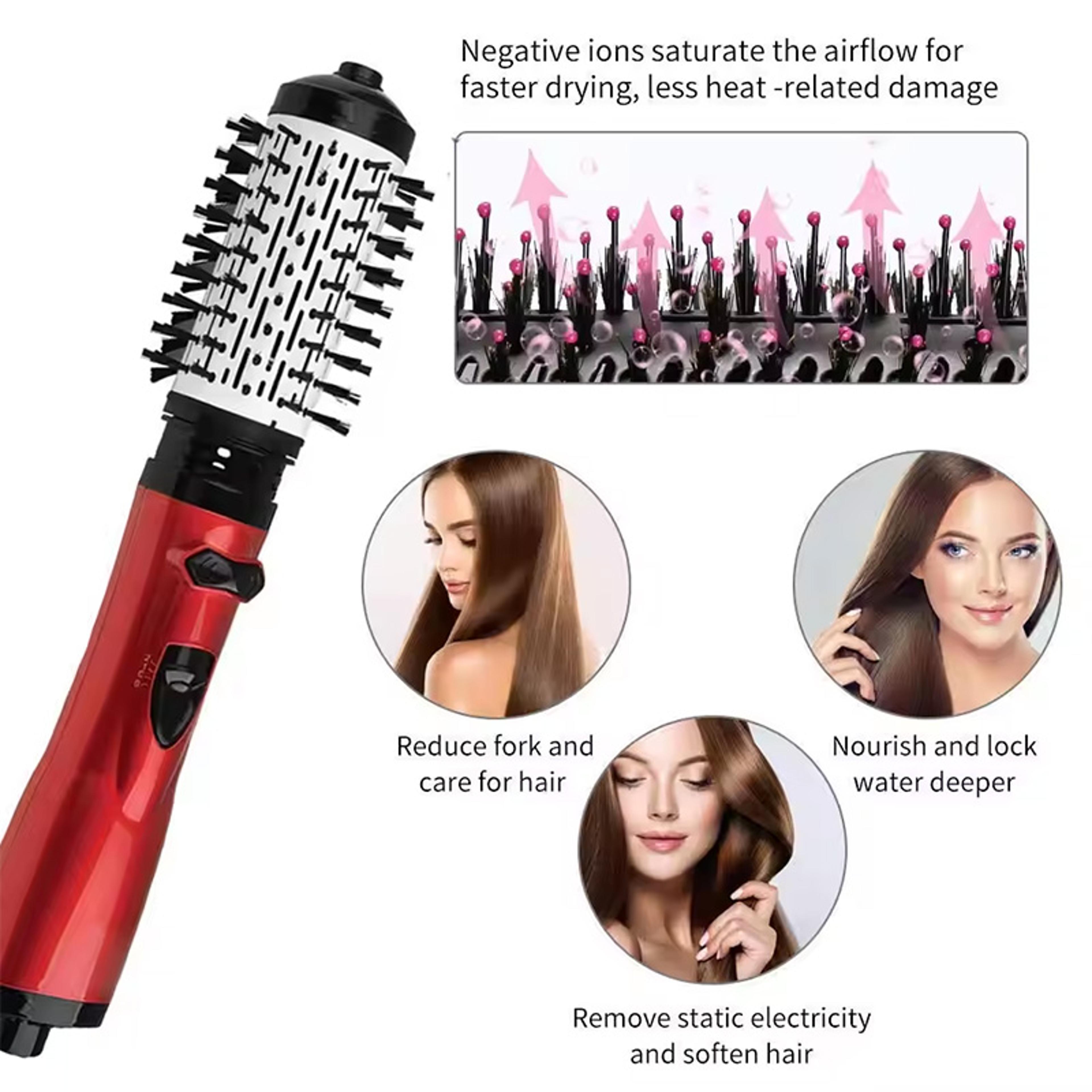 electric hair styling powerful hair dryer brush, curling and straightening, professional hot air brush for smooth hair
