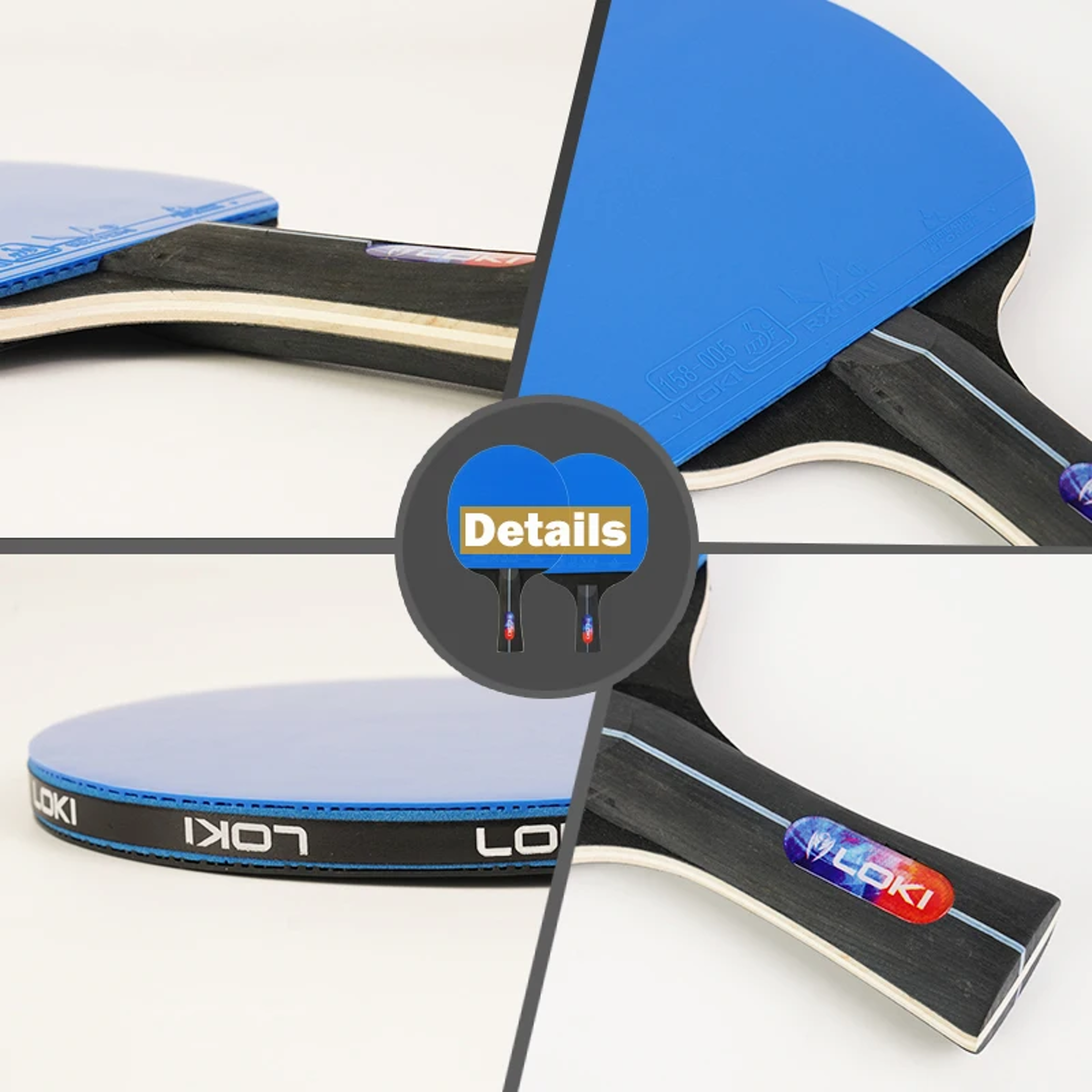 LOKI K5000 Table Tennis Racket Set Home Entertainment Ping Pong Rackets With Premium Blue Rubber 2