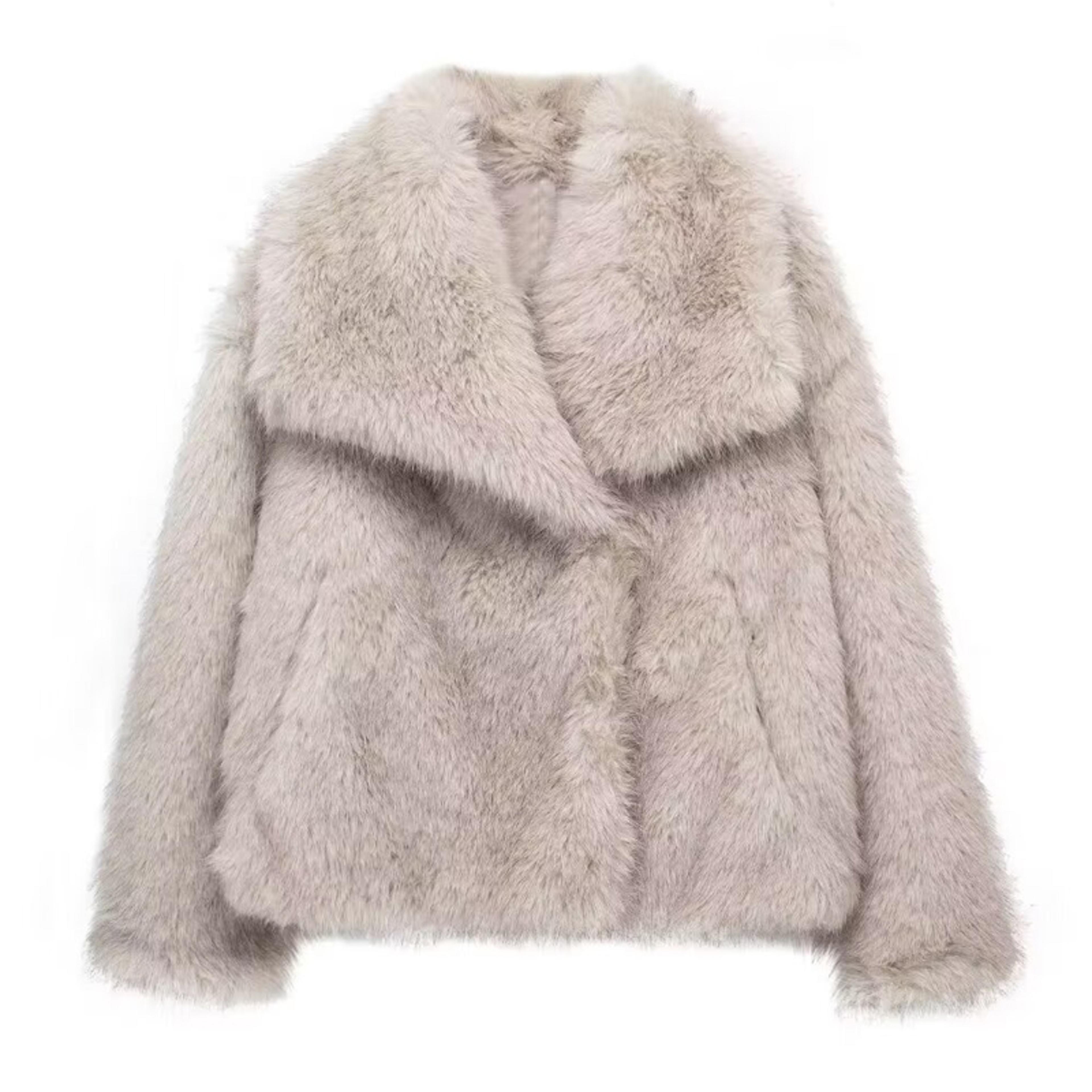 Luxurious Winter Faux Fur Coat For Women Plush Fluffy Jacket Warm Autumn Outerwear In Red Gray Blac 1