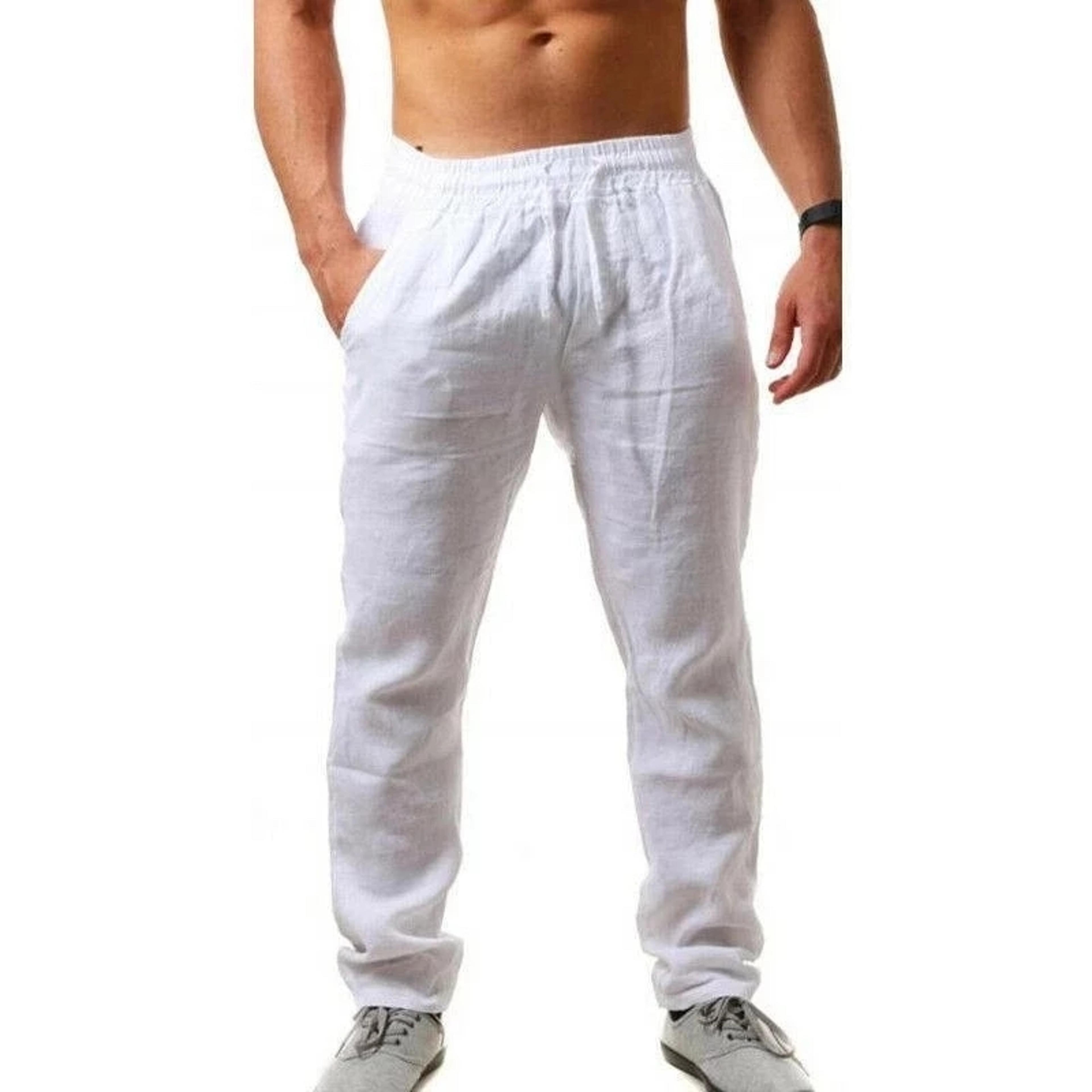 Breathable Mens Cotton Linen Pants Solid Color Relaxed Fit For Streetwear And Fitness 8