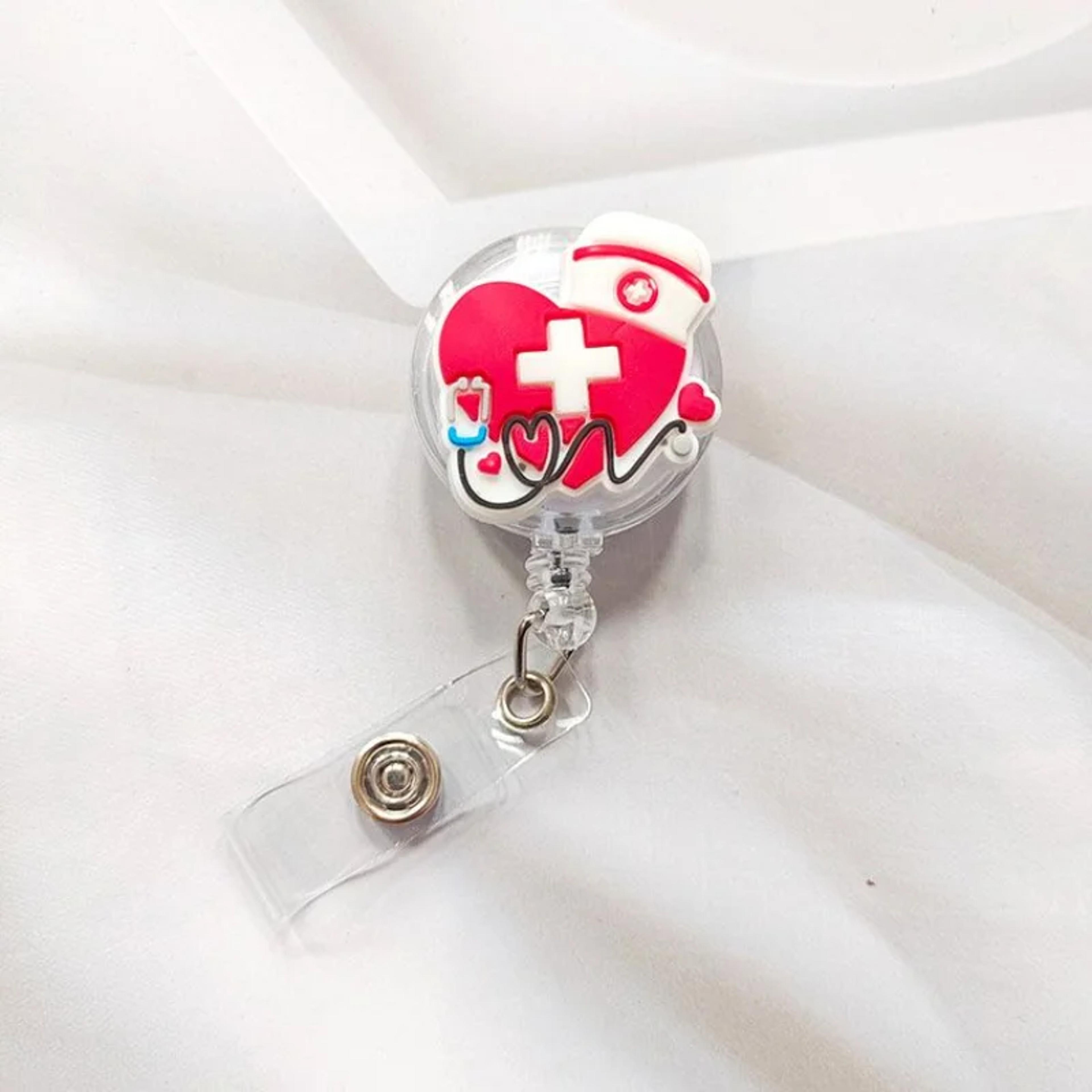 Creative Cartoon Nurse ID Badge Clip Retractable Reel Easy Pull Clip Set For Medical Professionals  12