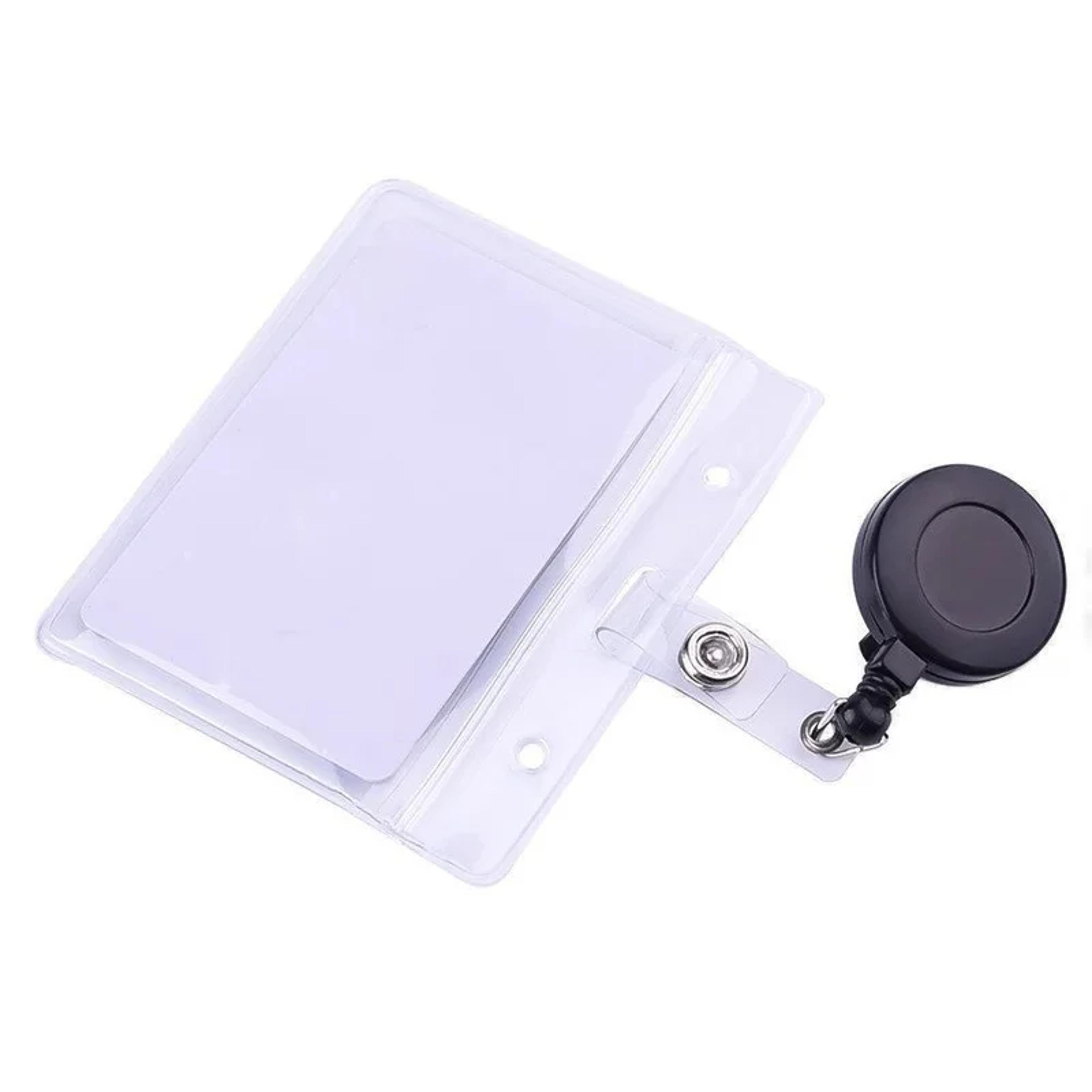 Retractable Badge Reel Black ID Badge Holder With Belt Clip Secure Card Clip For Work Access Office 2