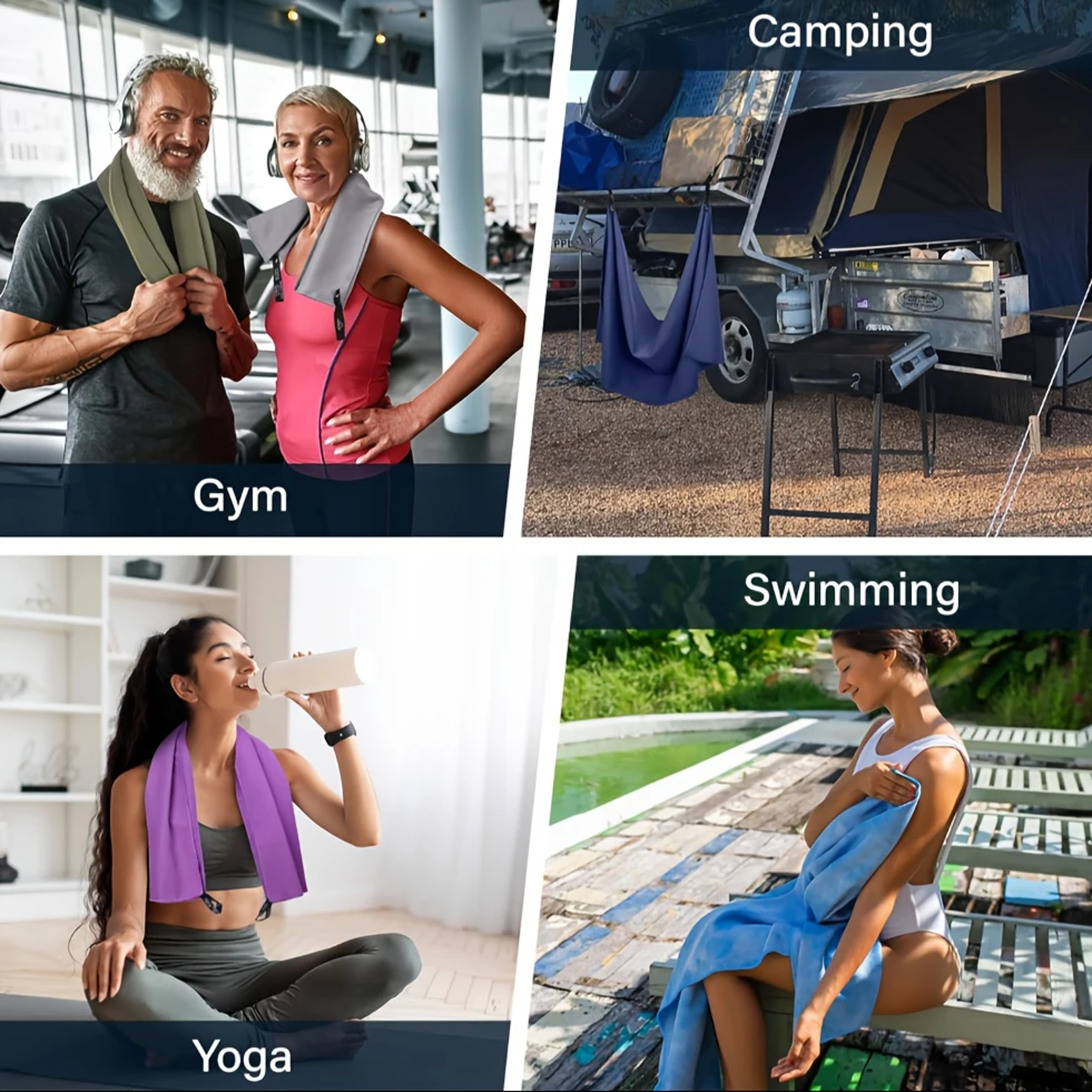 3PCS Quick Drying Towels Outdoor Swimming Fitness And Camping Towel Set Soft And Skin Friendly 3
