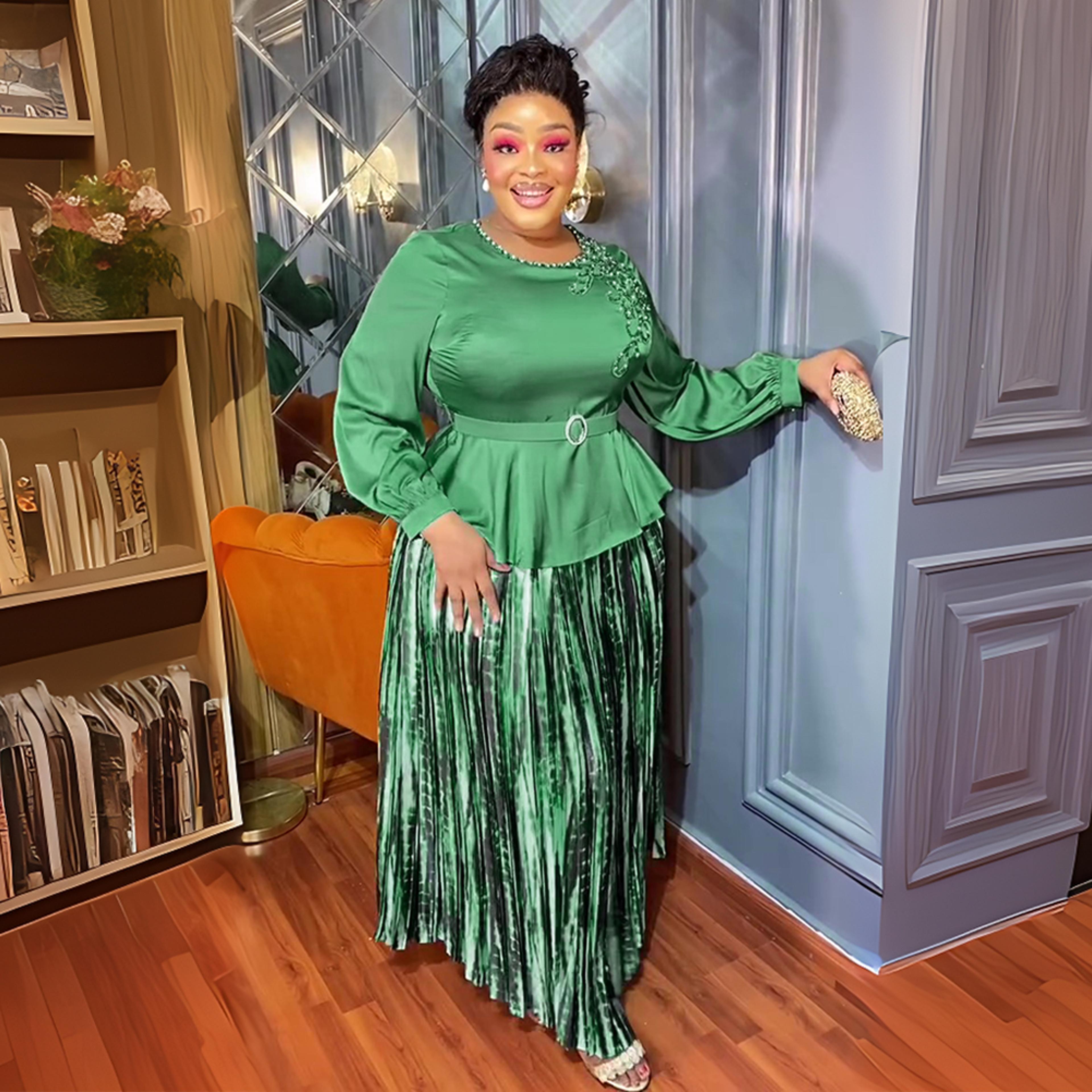 Elegant Ankara Maxi Dress Plus Size African Party Dresses For Women Dashiki Lace Wedding Gown Fashi 0