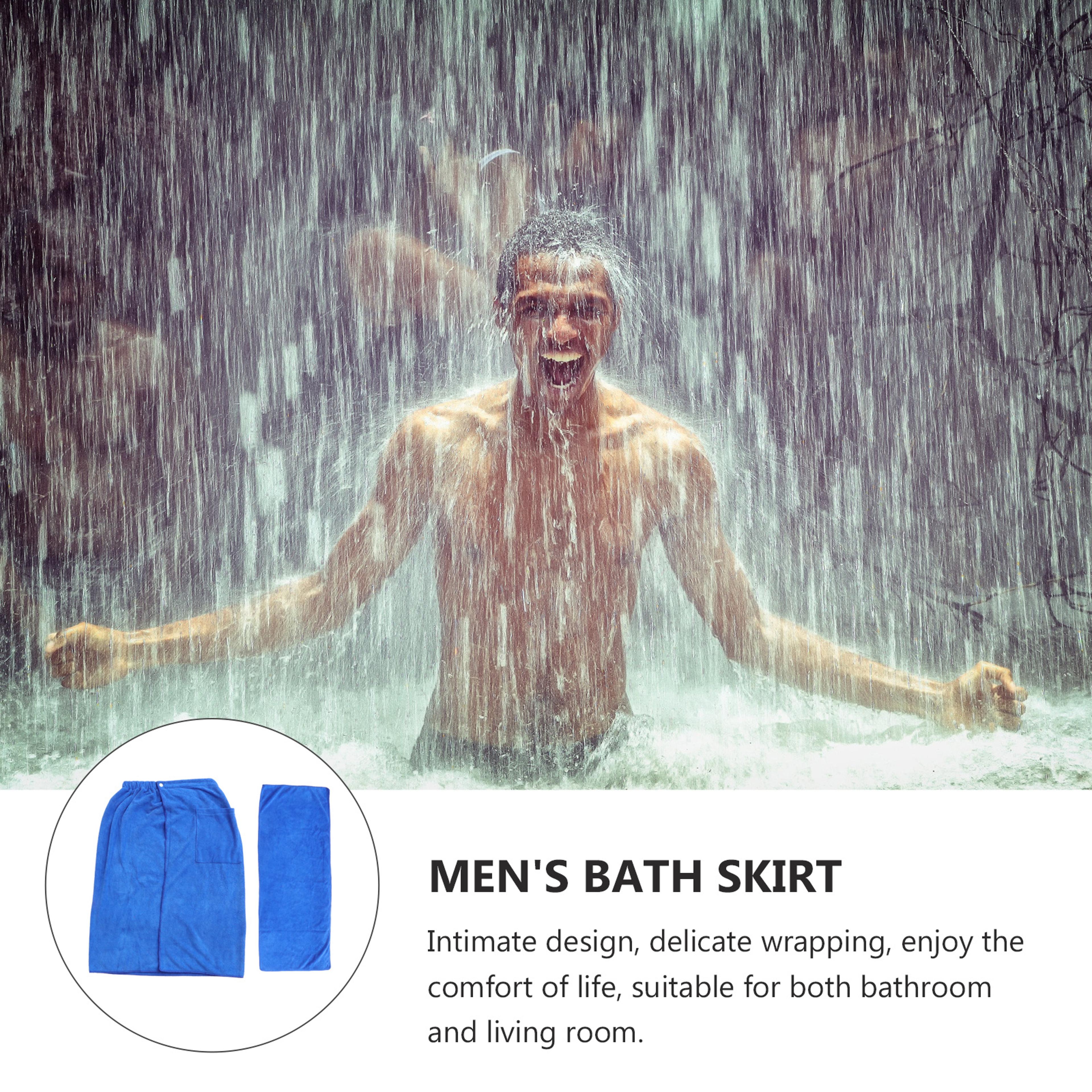 Mens Microfiber Bath Towel Soft Wearable Bath Skirt Highly Absorbent Home Bathrobe For Men Comforta 3