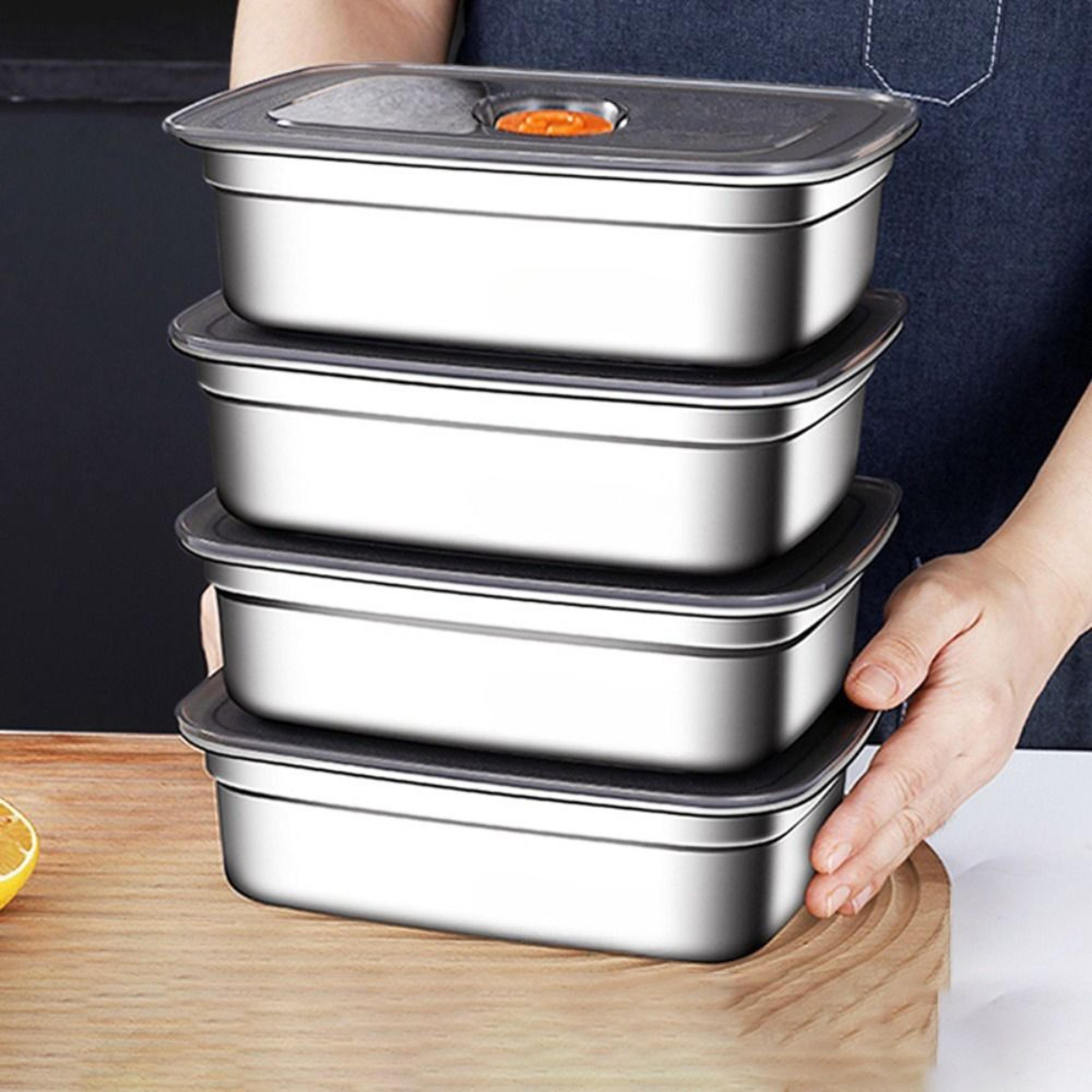premium stainless steel bento box leakproof large capacity lunch box for camping school and meal prep